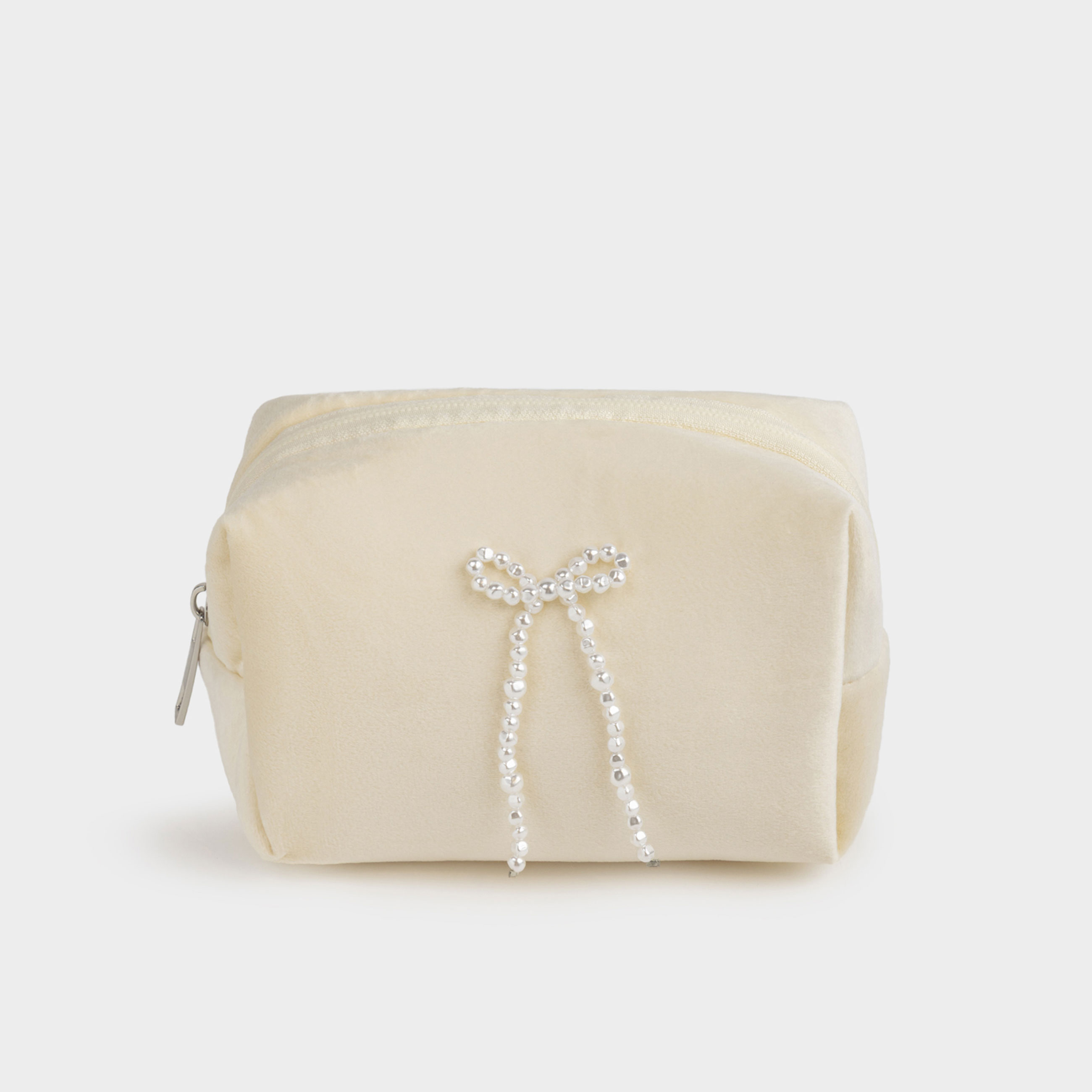 Косметичка 15x10 см полиэстерпластик молочная Жемчужный бантик Beauty bow 899₽