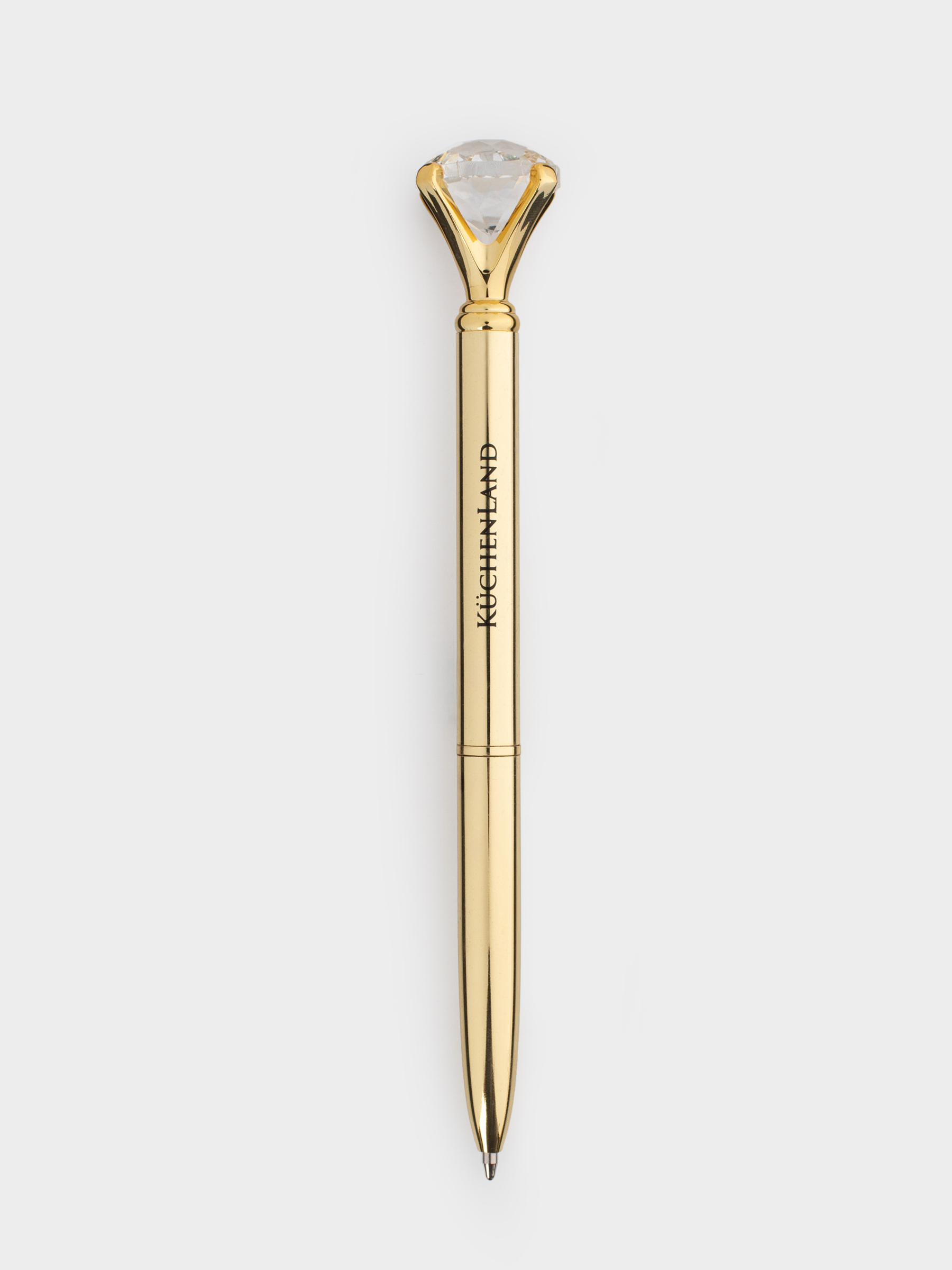 Ручка шариковая, 14 см, с фигуркой, сталь, золотистая, Кристалл, Draw figure, image-1