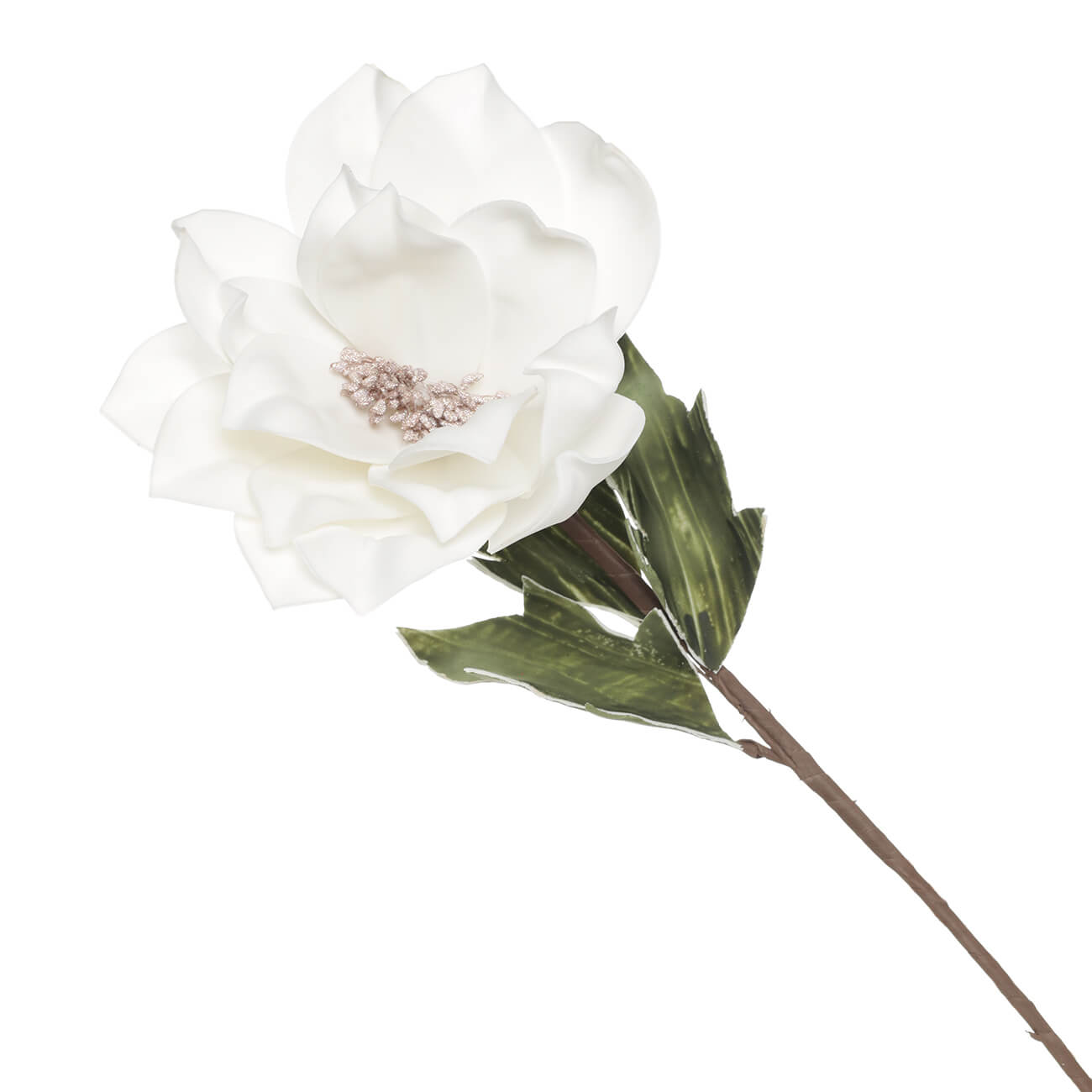 Цветок искусственный, 70 см, полиэтилен/пластик, белый, Магнолия, Gorgeous flower - фото 1