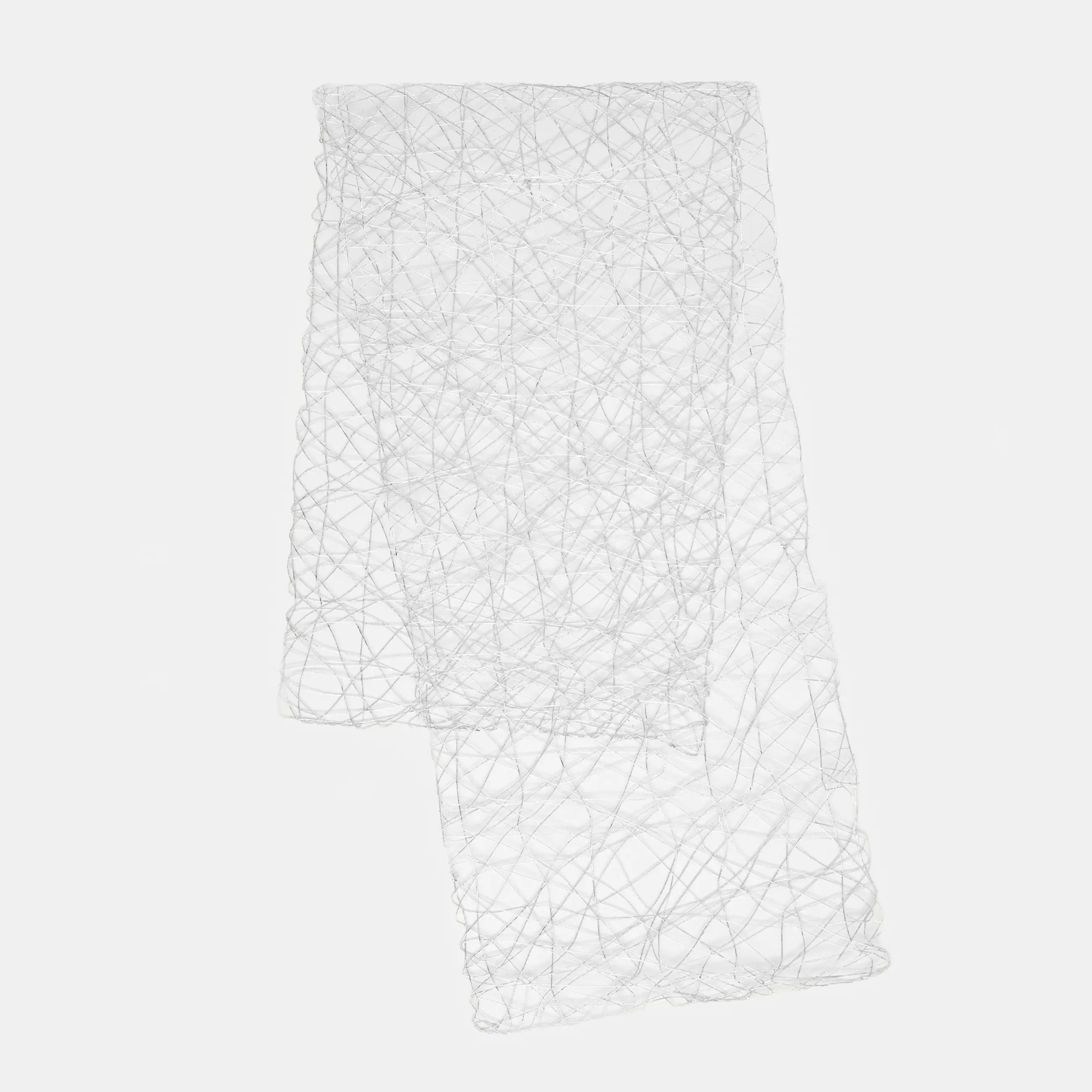 Дорожка настольная, 40х160 см, целлюлоза/ПЭТ, серебристая, Паутинка, Azhur Grid