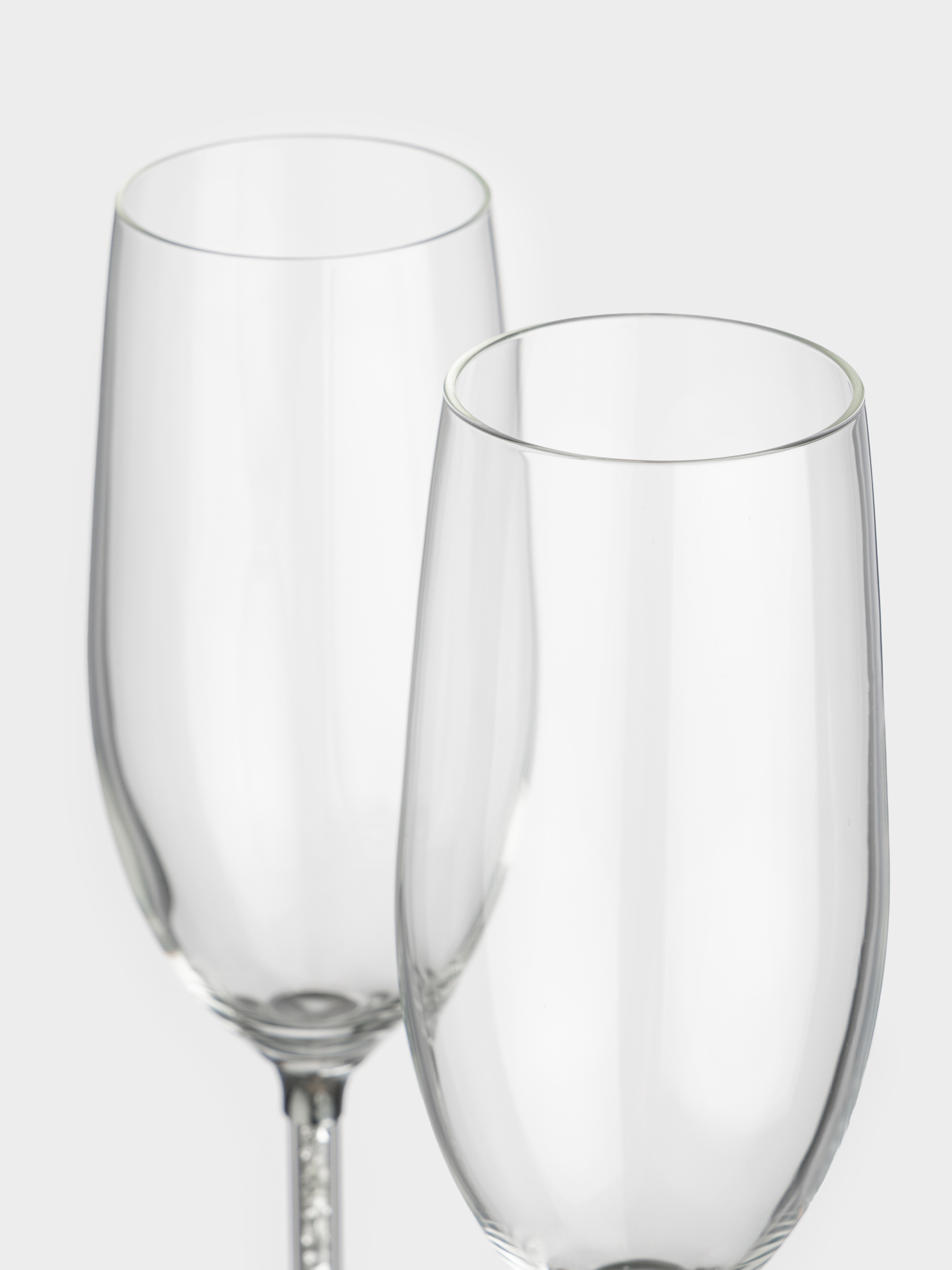 Бокал для шампанского, 220 мл, 2 шт, стекло/стразы, Серебристые кристаллы, Diamond, image-2