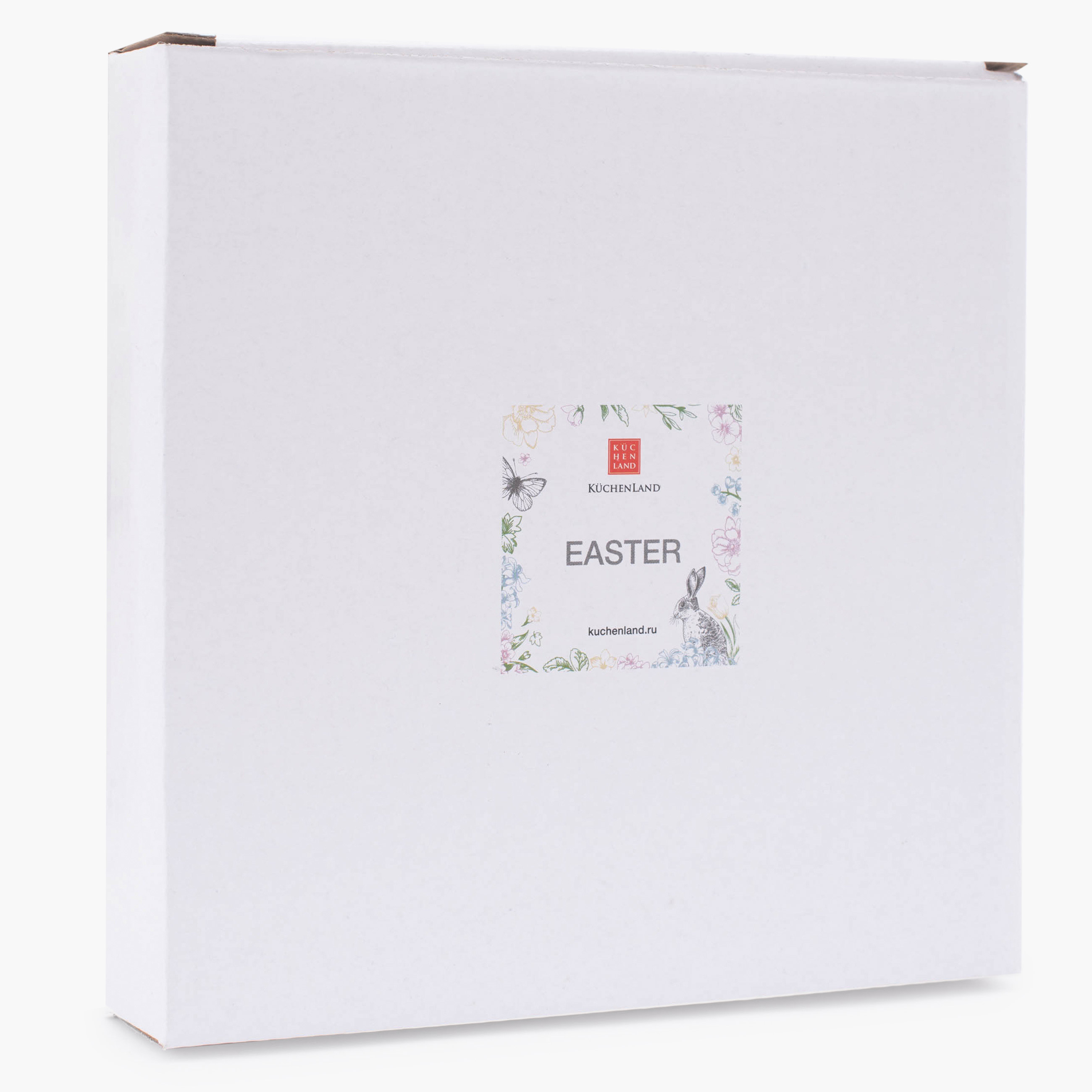 Блюдо пасхальное, 18 см, 6 отд, керамика, белое, Кролик в цветах, Easter изображение № 4
