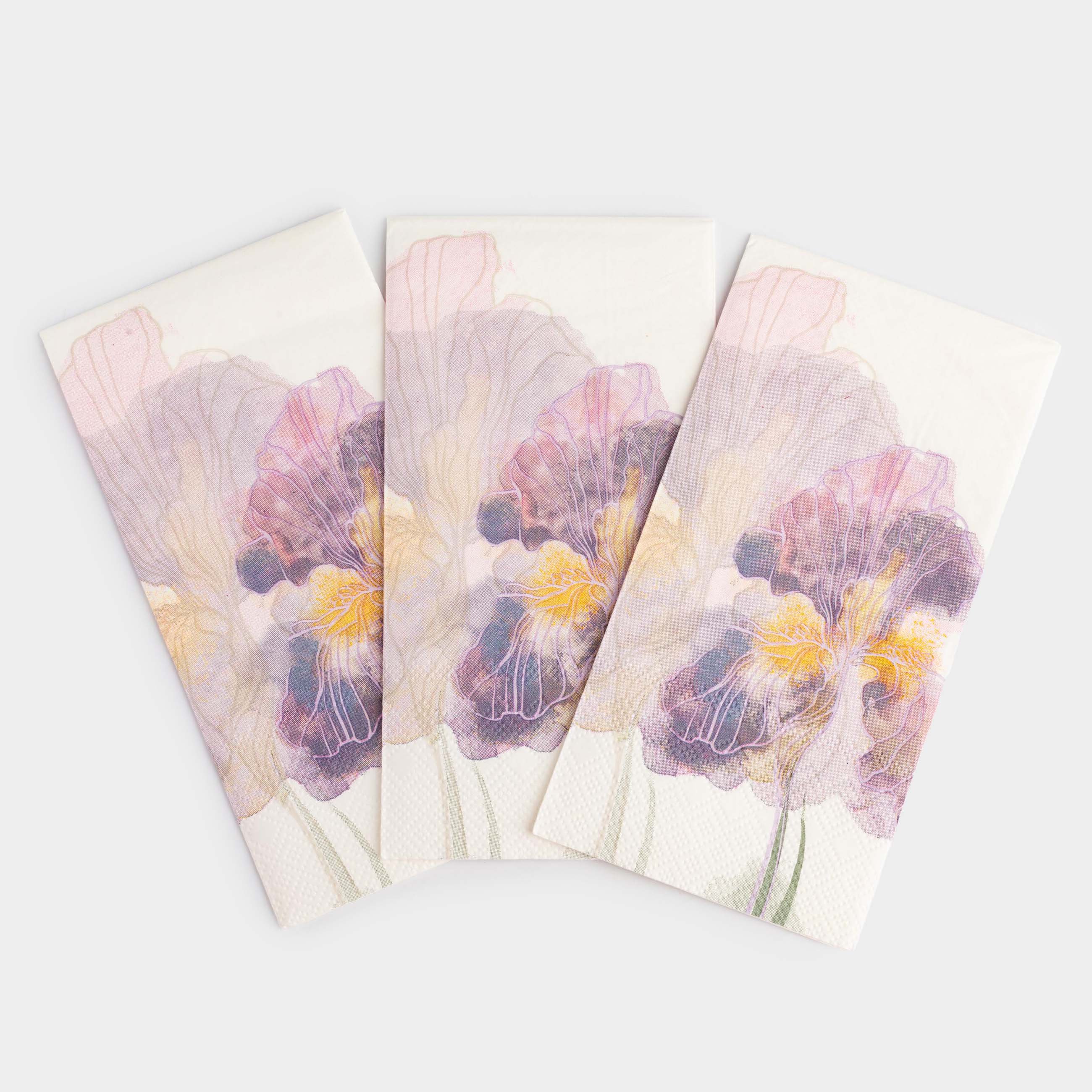 Салфетки бумажные, 33х33 см, 20 шт, прямоугольные, белые, Ирис, Iris garden, image-1
