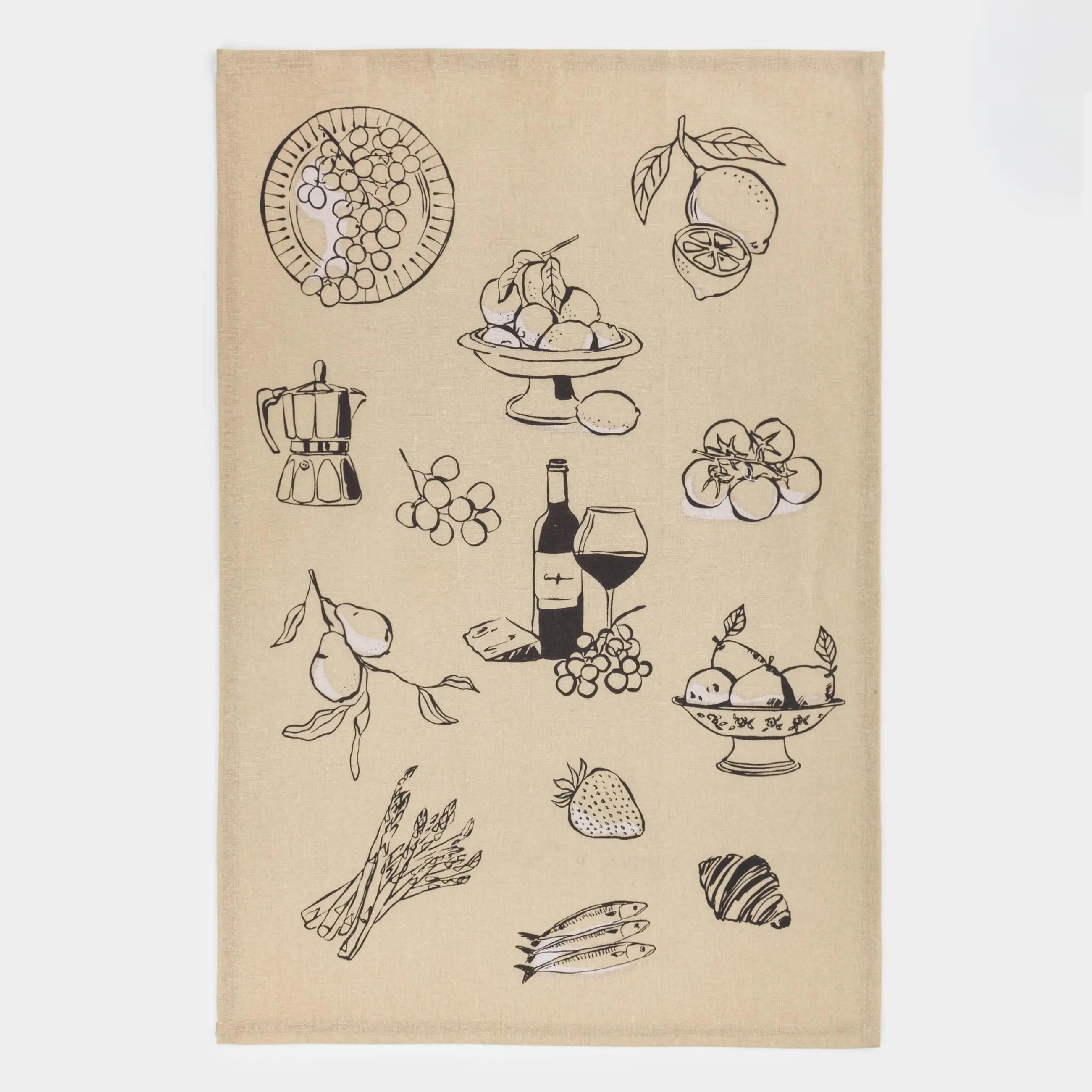 Полотенце кухонное, 40х60 см, хлопок, песочное, Летняя трапеза, Kitchen art