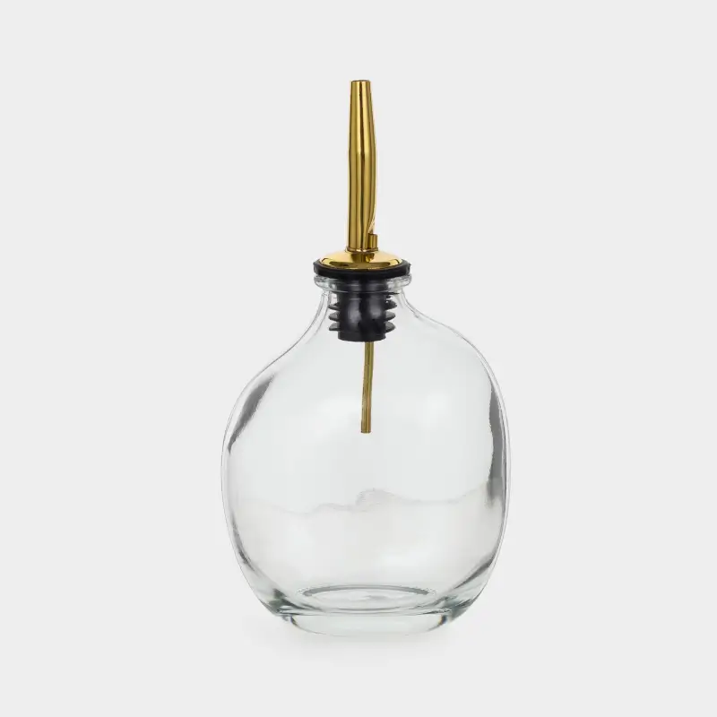 Бутылка для масла или уксуса, 250 мл, с дозатором, стекло/металл, Classic gold ,image-0