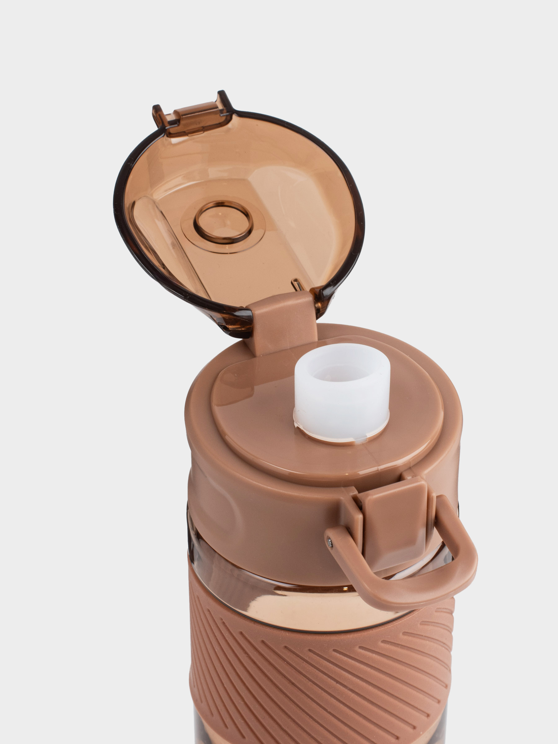 Бутылка для воды, 600 мл, пластик/силикон, коричневая, Sport, image-4