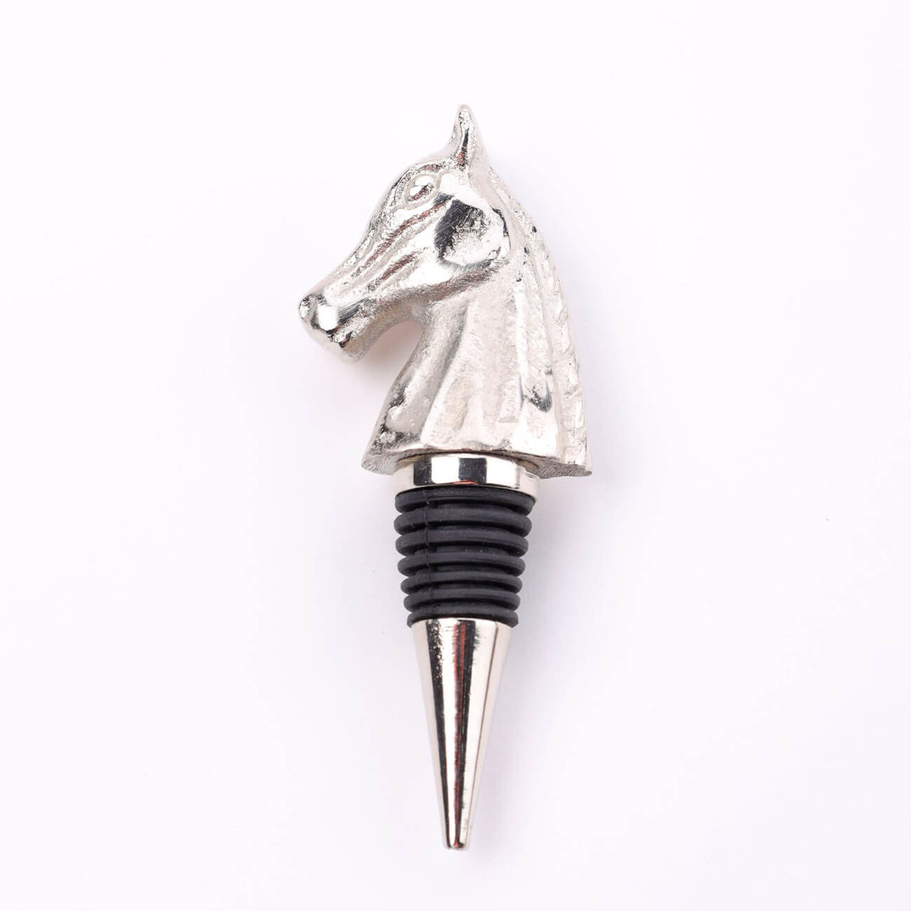 

Пробка для винной бутылки, 13 см, металл, серебристая, Лошадь, Horse