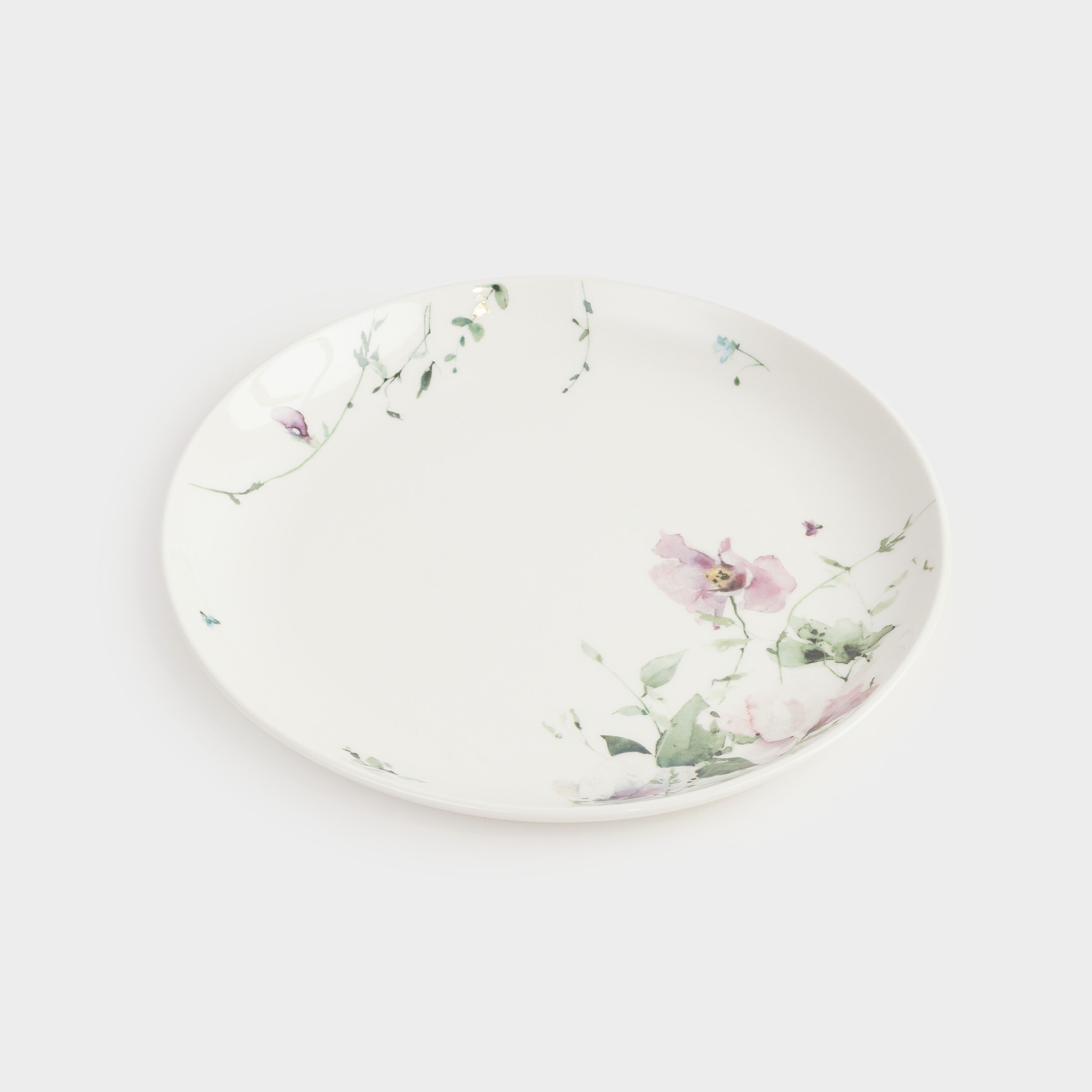 Тарелка закусочная, 21 см, 2 шт, фарфор N, белая, Сиреневые цветы, Floret, image-2
