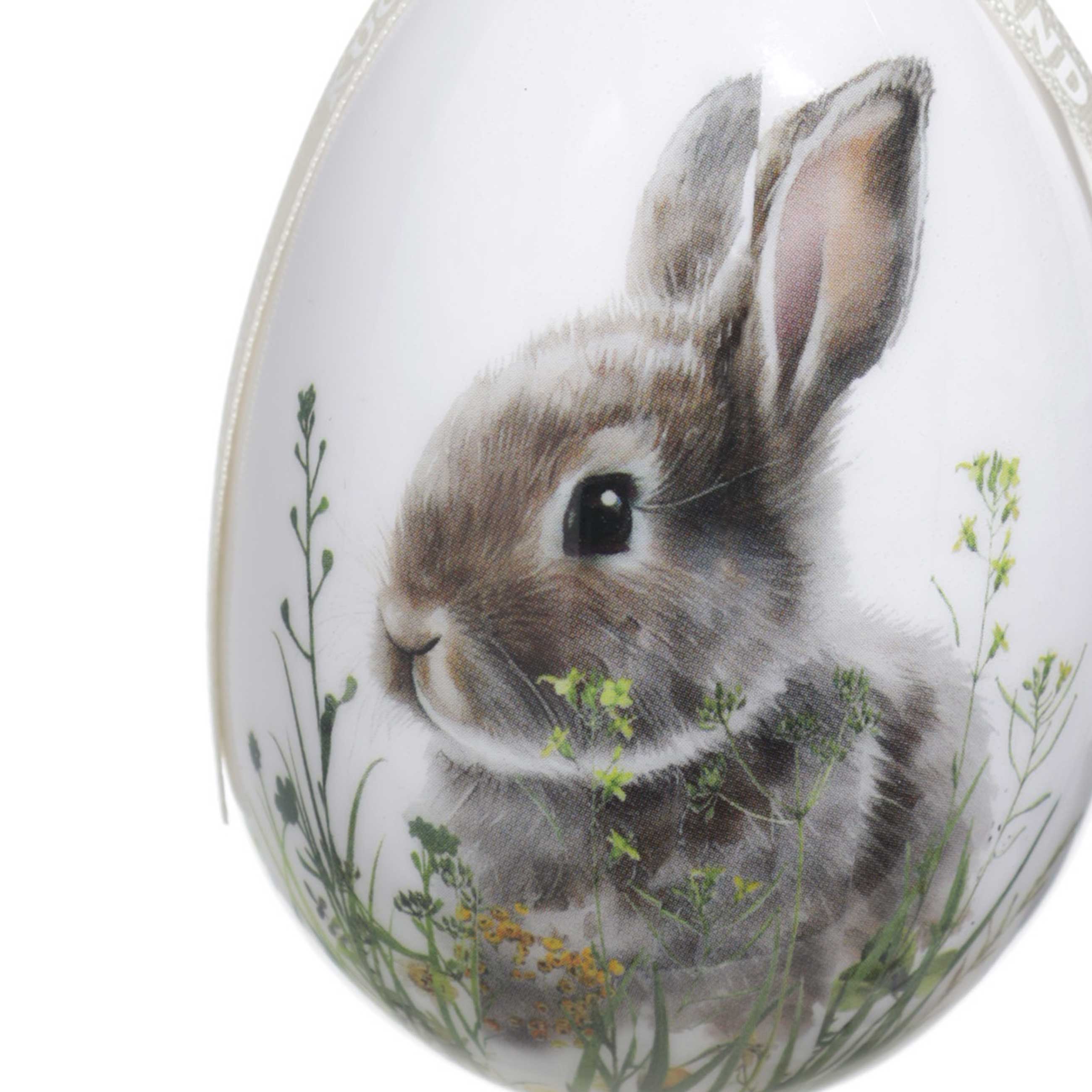 Подвеска, пасхальное яйцо, 8 см, пенопласт, Кролик в саду, Easter изображение № 2
