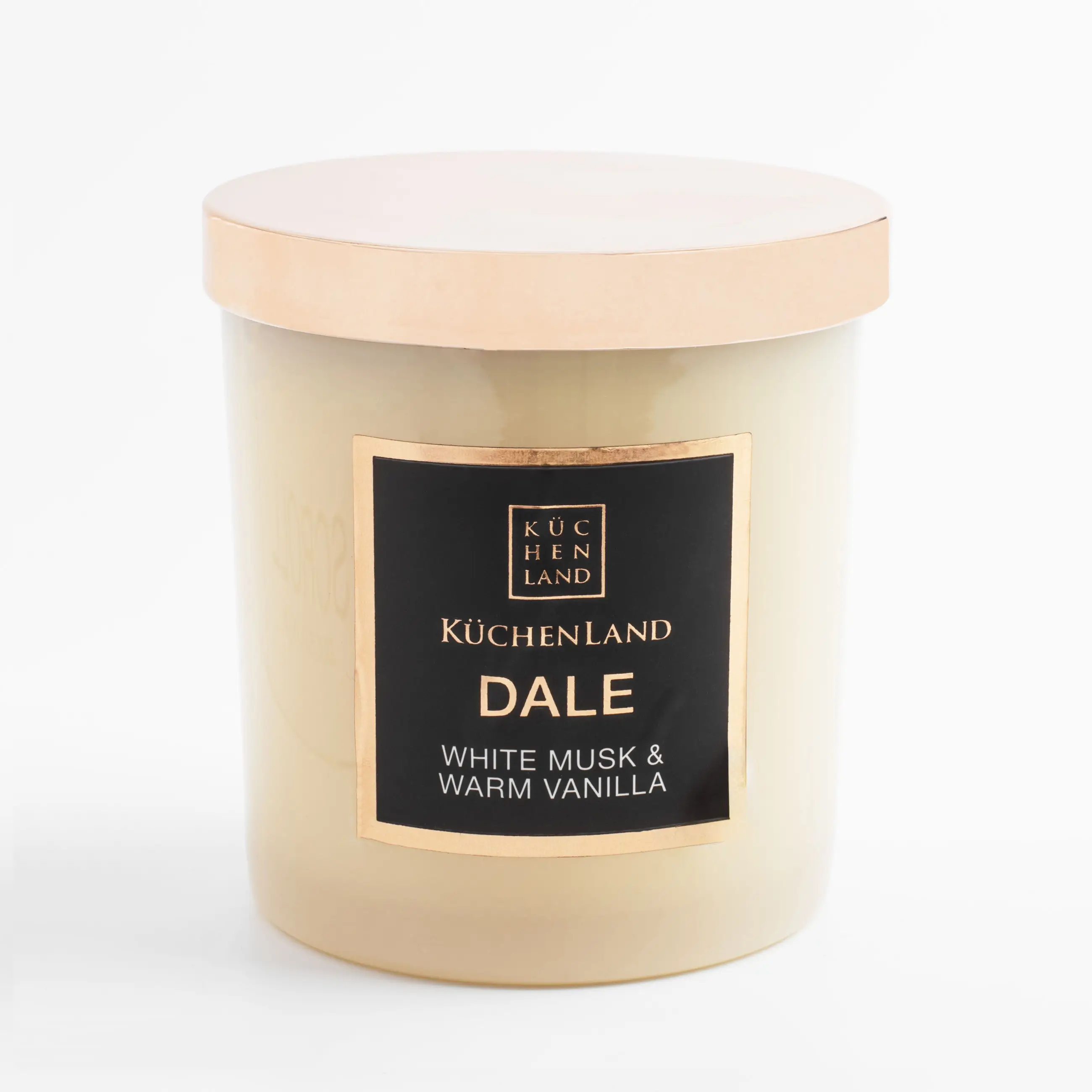 Свеча ароматическая, 9 см, в подсвечнике, с крышкой, стекло, White musk and Warm Vanilla, Dale, image-0