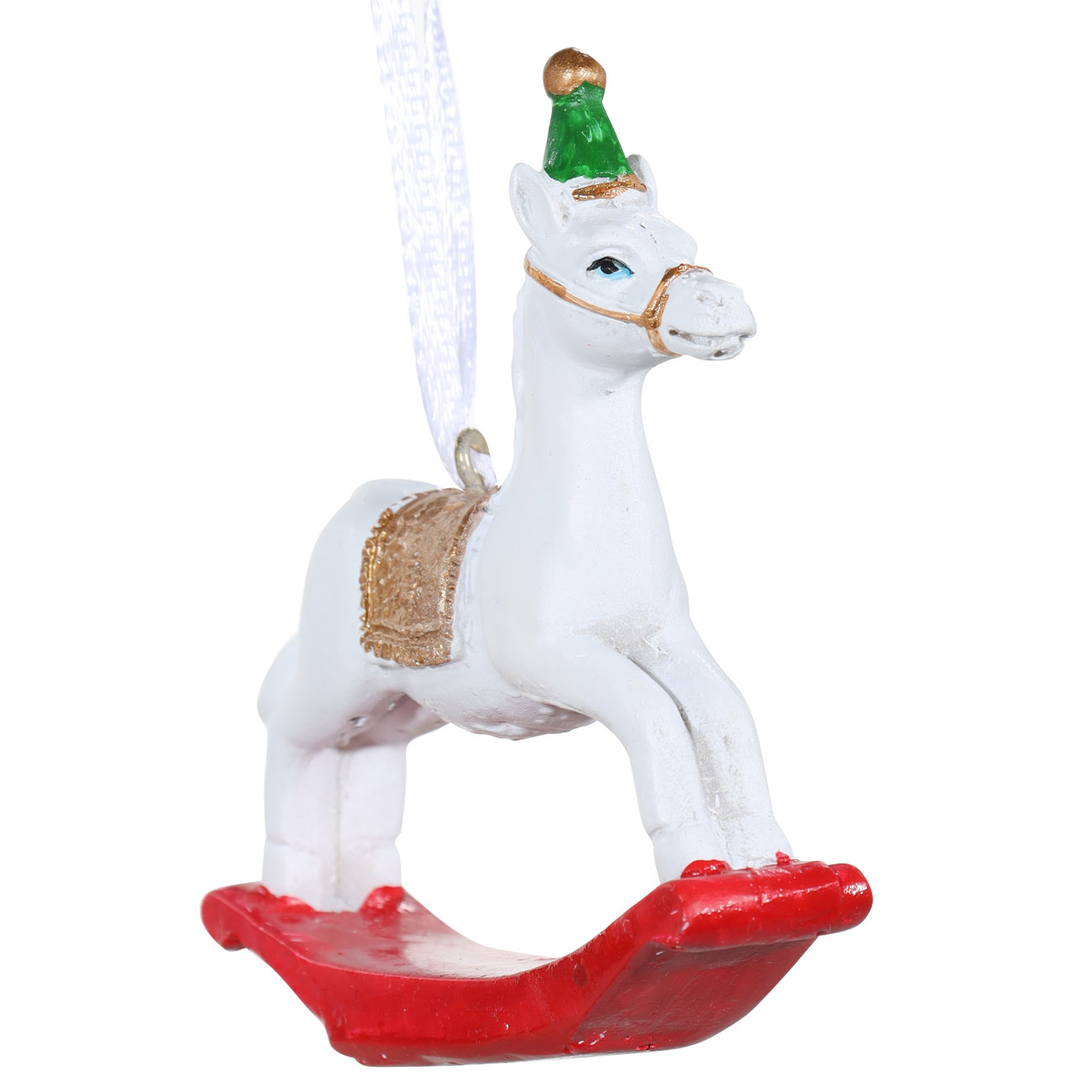 

Игрушка елочная, 7 см, полирезин, Лошадка-качалка, Bright toys