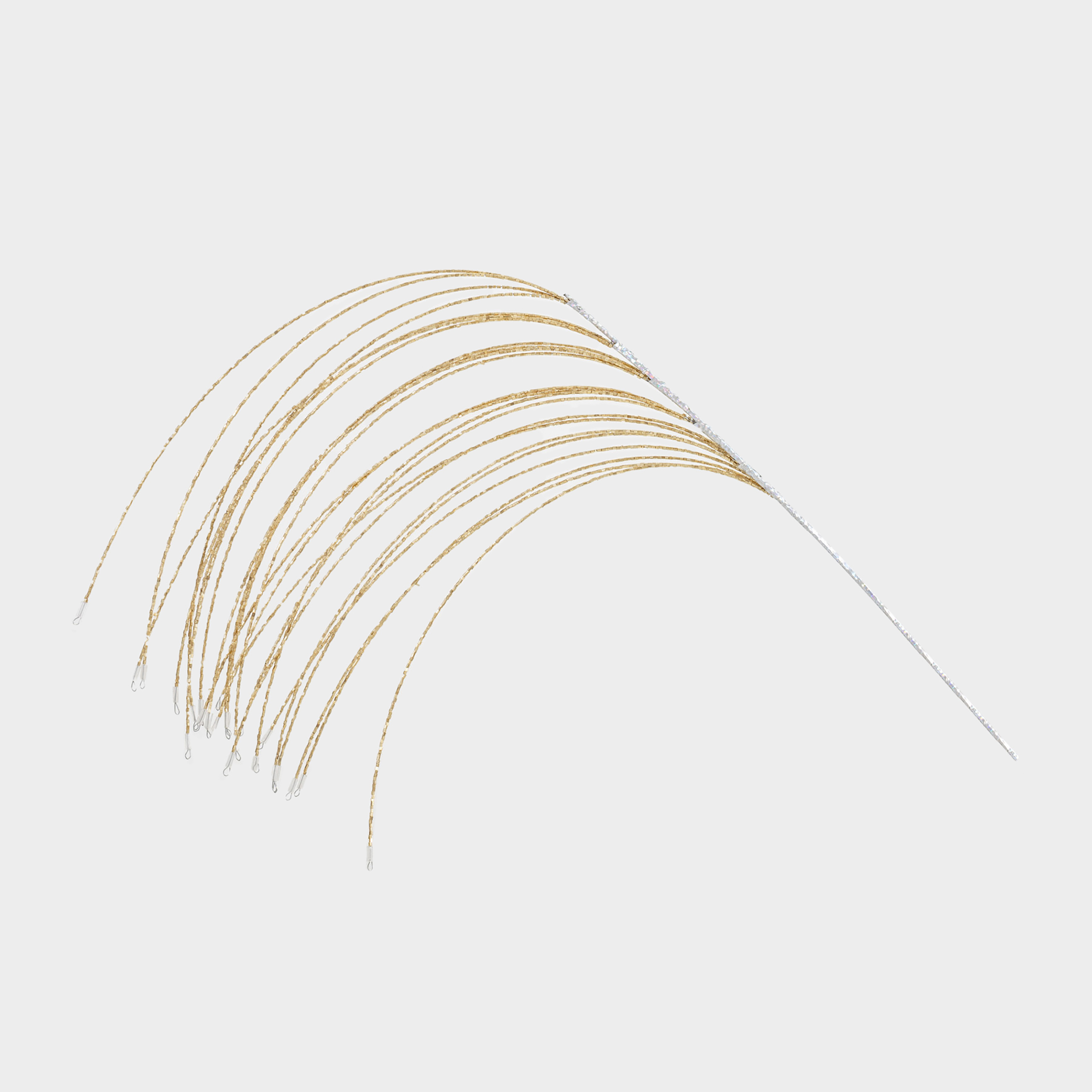 Ветка декоративная 62 см бисерметалл золотистая Ива Curved decor 699₽