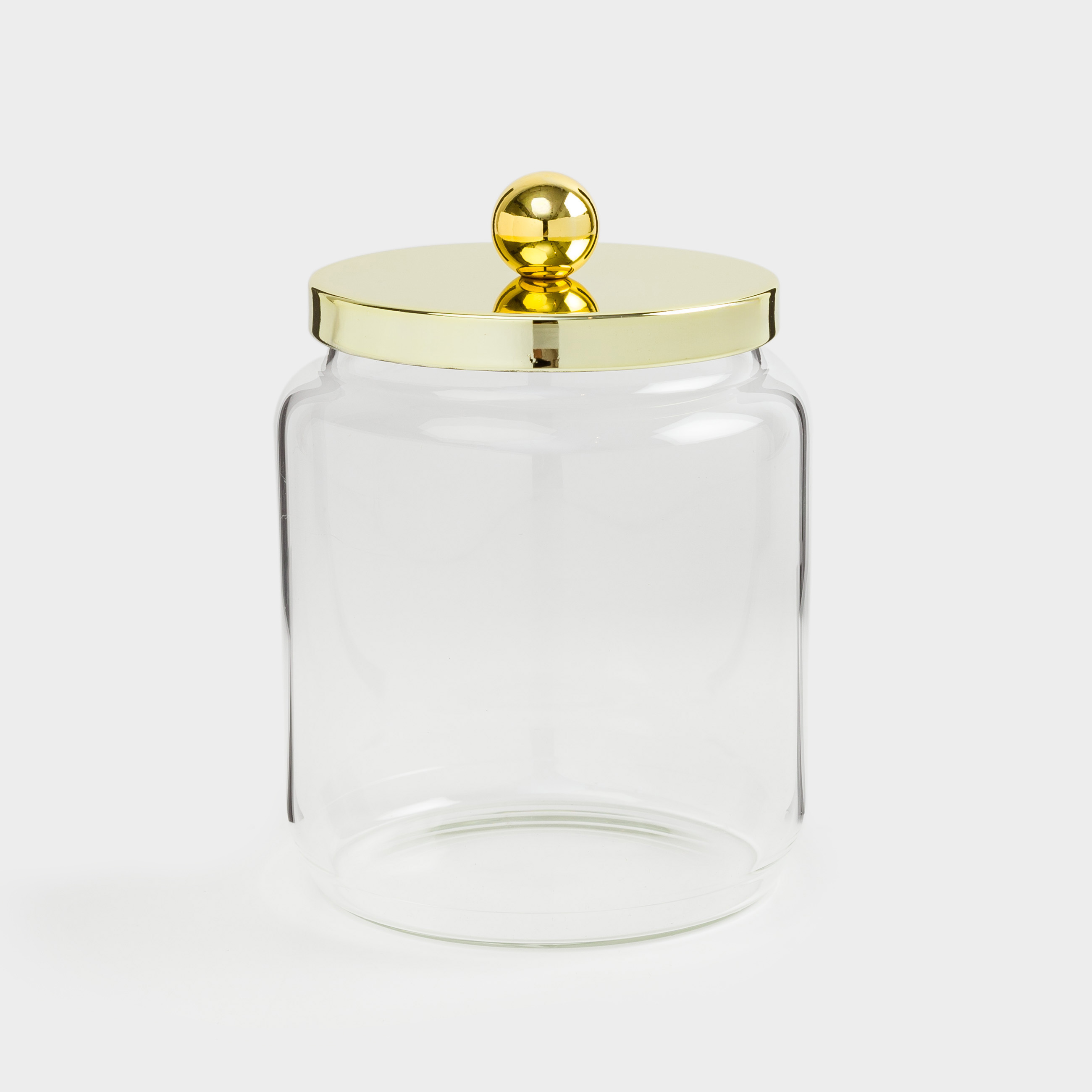 Емкость для хранения, 9х12 см, 450 мл, стекло/металл, золотистая, Classic gold