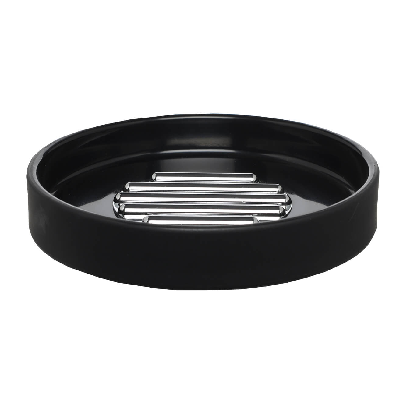 Мыльница, 12 см, пластик, круглая, черная, Loft style подставка для ножей круглая hatamoto color черная пластик 110 225мм