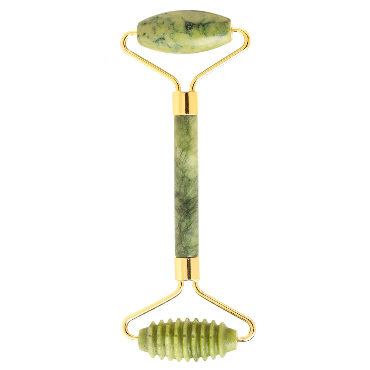 Массажер для лица роликовый, 18 см, нефрит/металл, зеленый, Jade изображение № 1