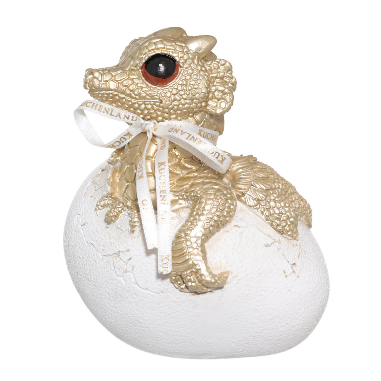 

Статуэтка, 13 см, полирезин, бело-золотистая, Дракон в яйце, Dragon cute