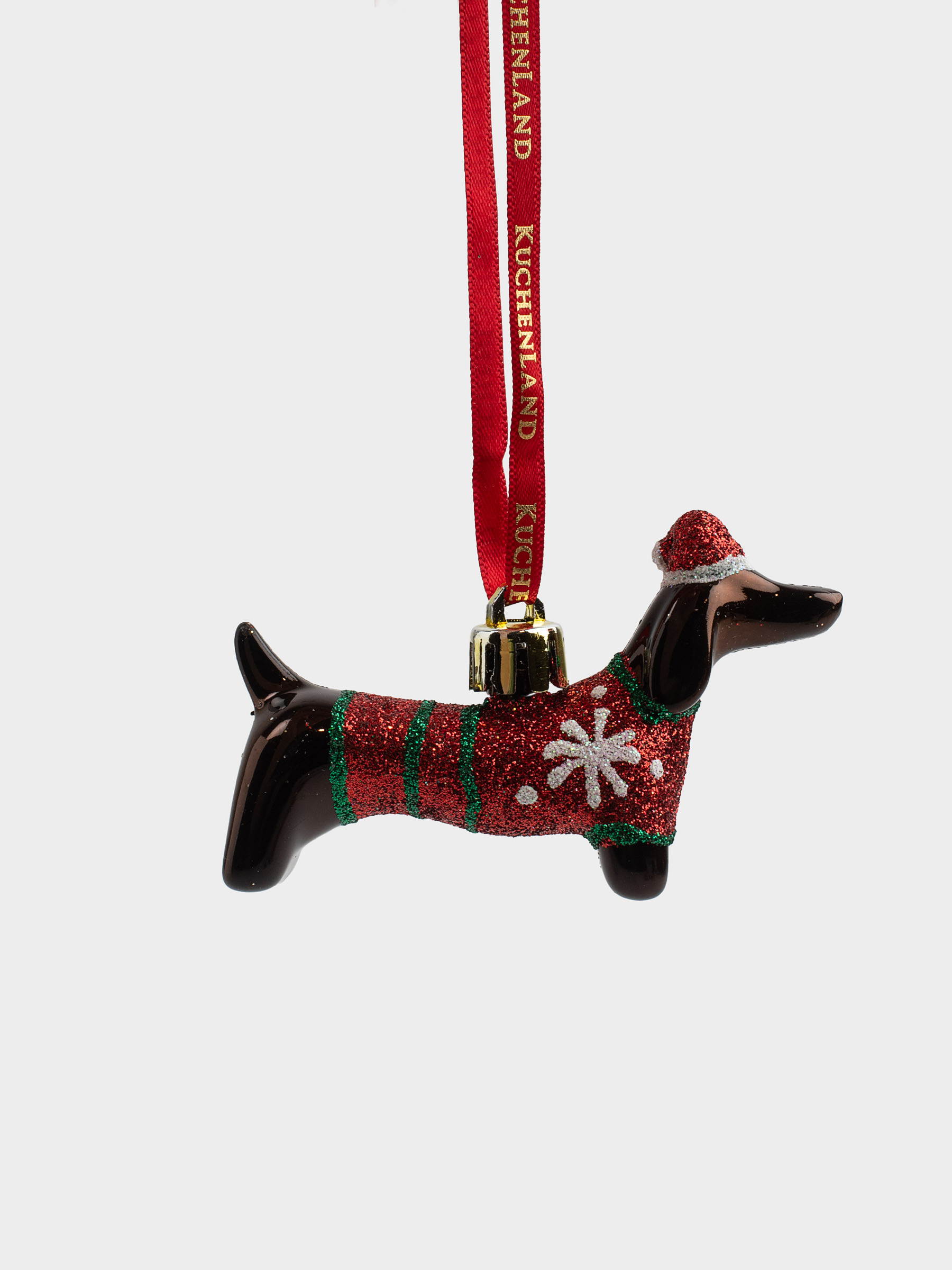 Игрушка елочная, 9х5 см, пластик, коричневая, Такса в новогоднем колпаке, Figure christmas, image-2
