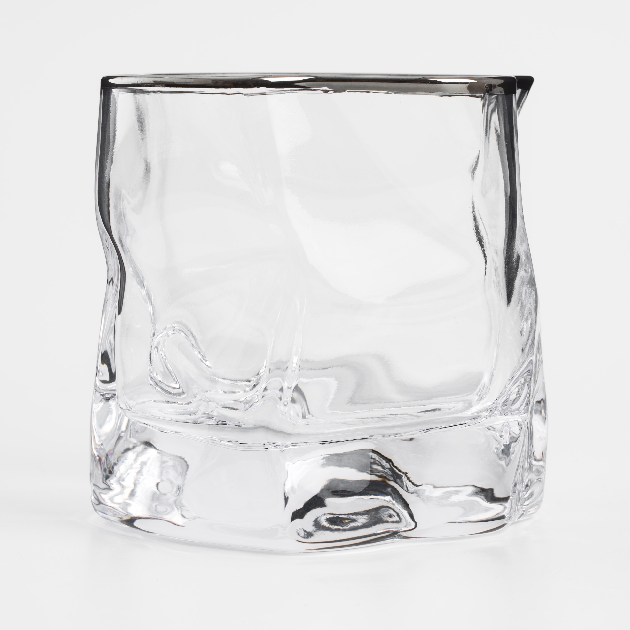 Стакан для виски, 8 см, 245 мл, 2 шт, стекло, с серебристым кантом, Slalom silver изображение № 4
