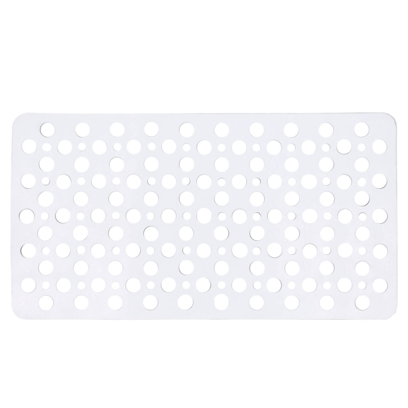 Коврик для ванны/душа, 36х66 см, противоскользящий, резина, прямоугольный, белый, Polka dot изображение № 1