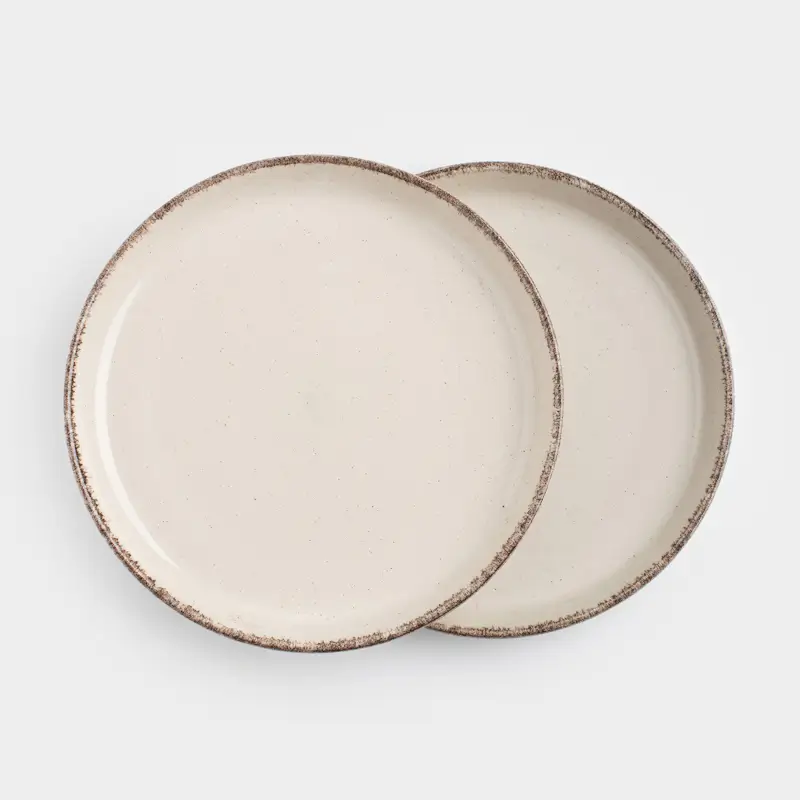 Тарелка закусочная, 19 см, 2 шт, керамика, бежевая, в крапинку, Speckled glaze ,image-0