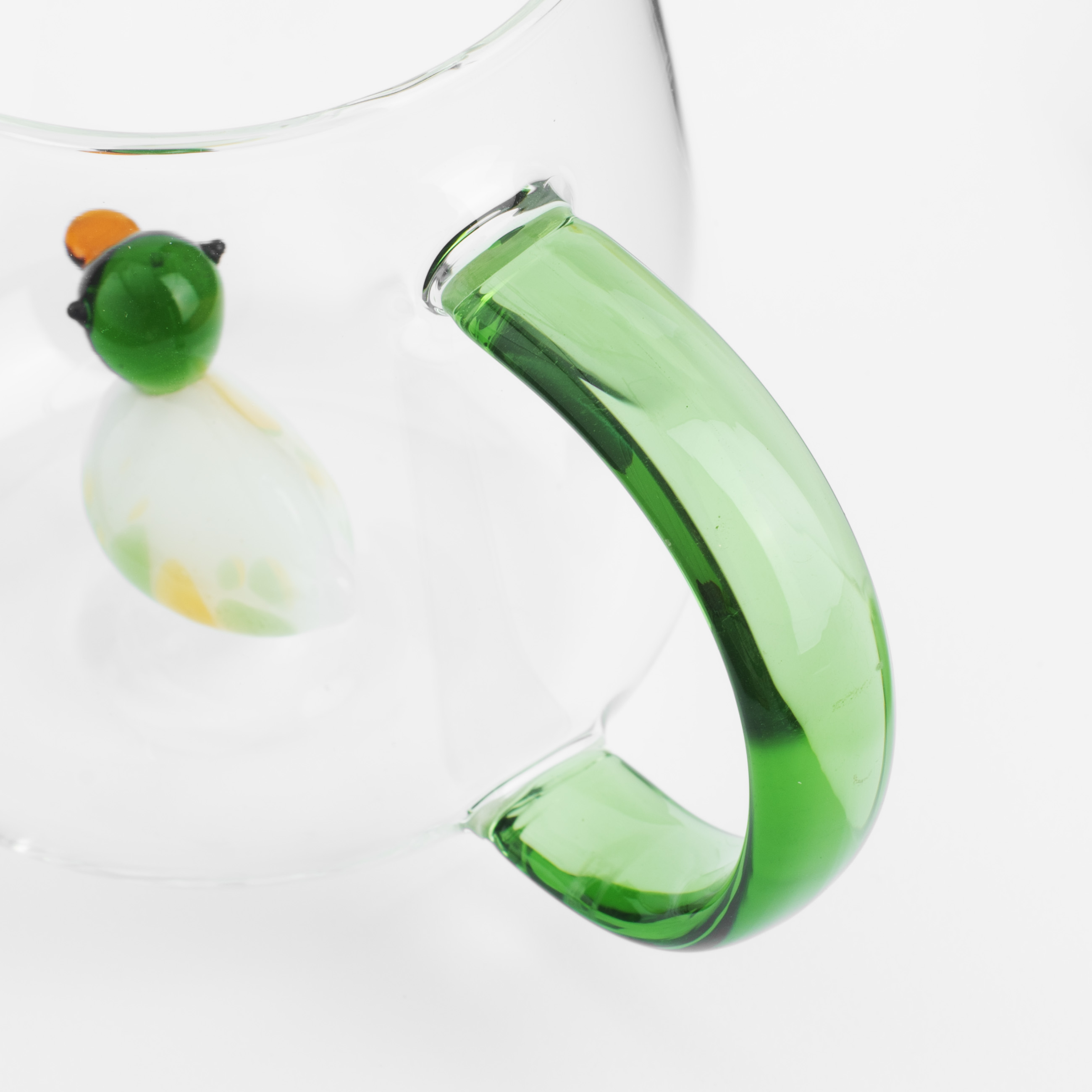 Кружка, 400 мл, стекло Б, с зеленой ручкой, Утка, Shape изображение № 4