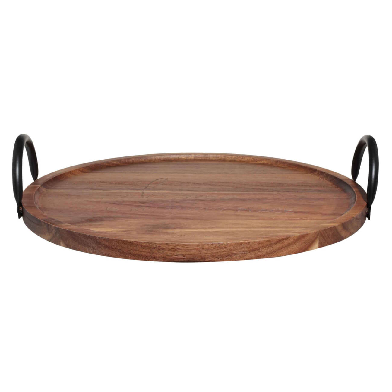 

Поднос, 30 см, с ручками, дерево/металл, круглый, Home, Noble tree
