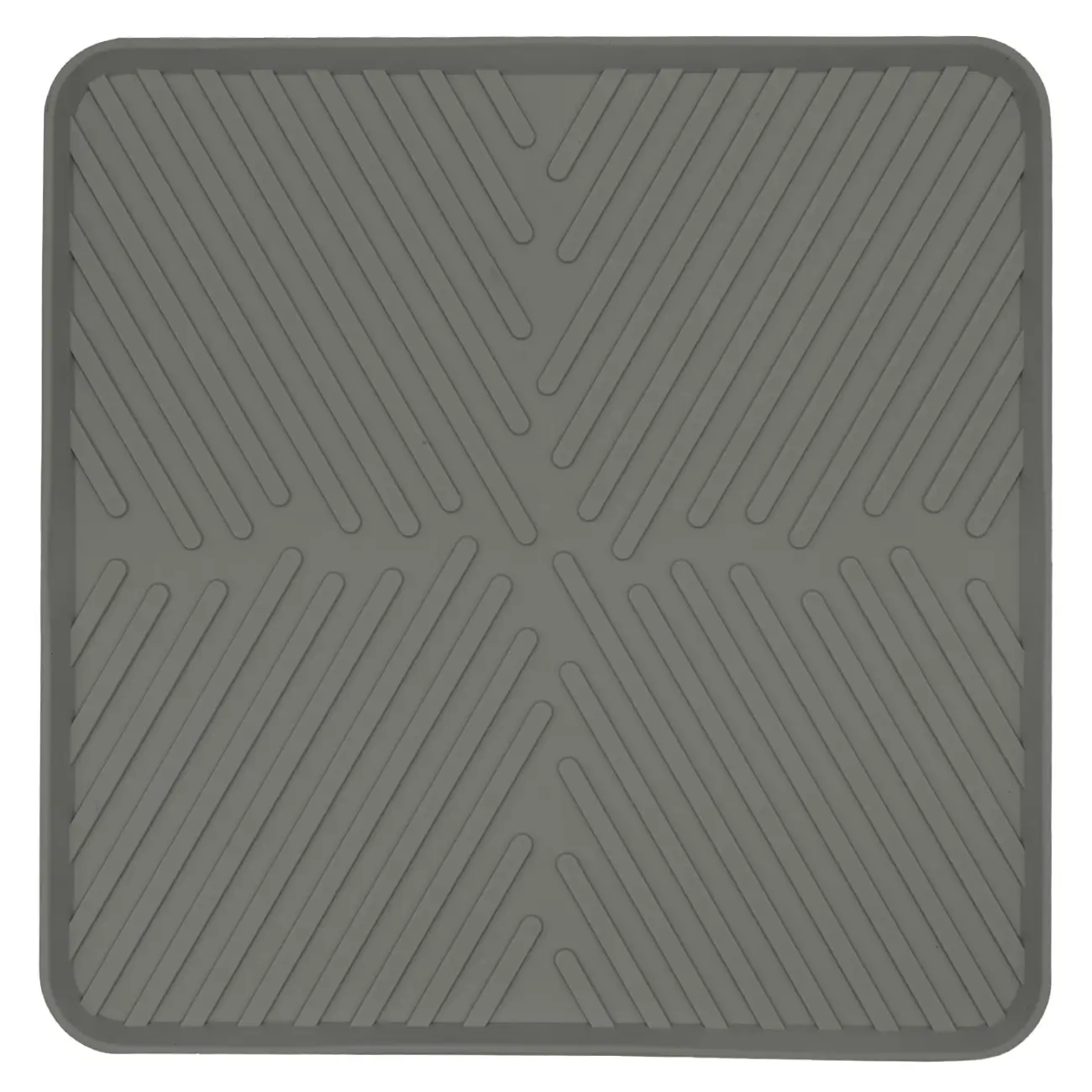 Коврик для сушки посуды, 30x30 см, резина, серый, Assist, image-0