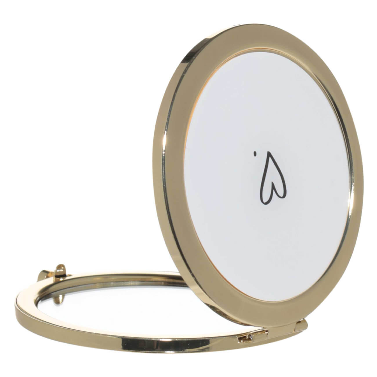 Зеркало карманное, 7 см, двустороннее, металл, золотистое, Freya зеркало карманное love d 7 см