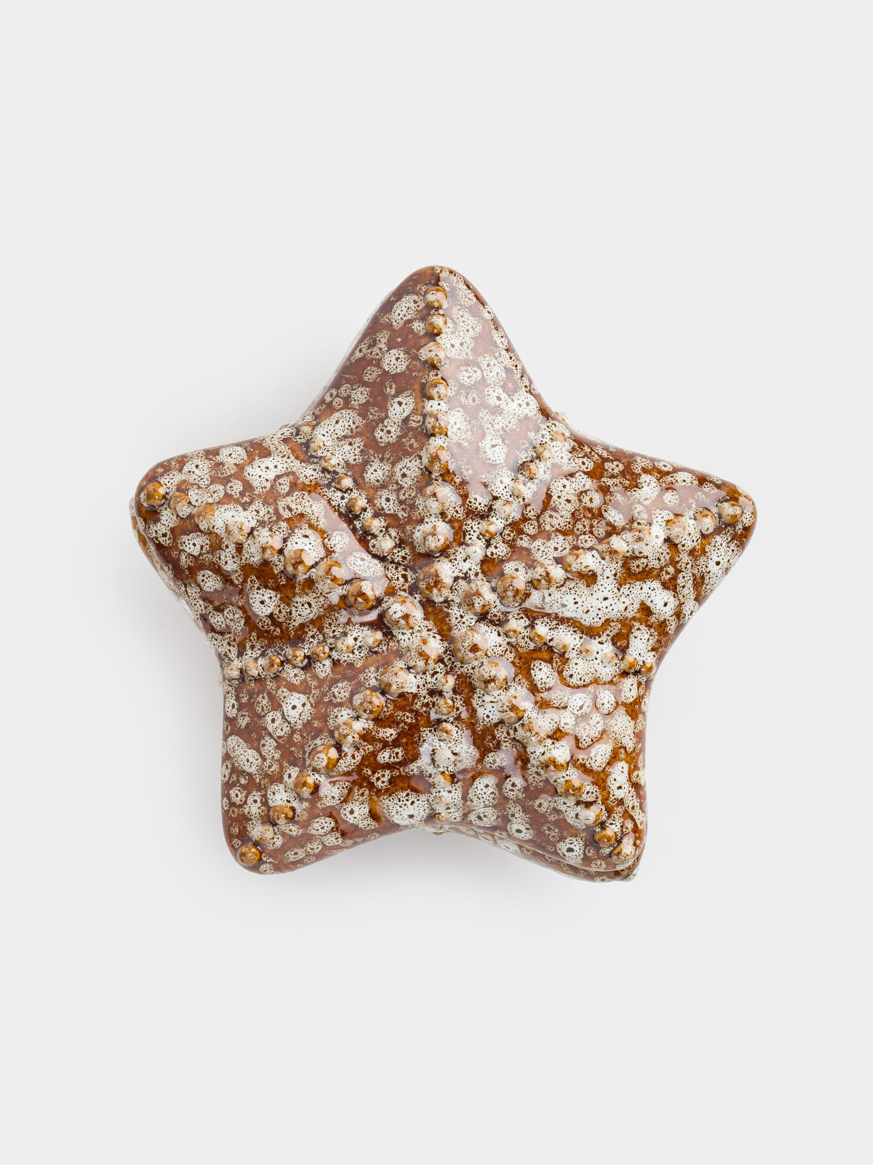 Шкатулка для украшений, 13х6 см, керамика, коричневая, Звезда, Seaside