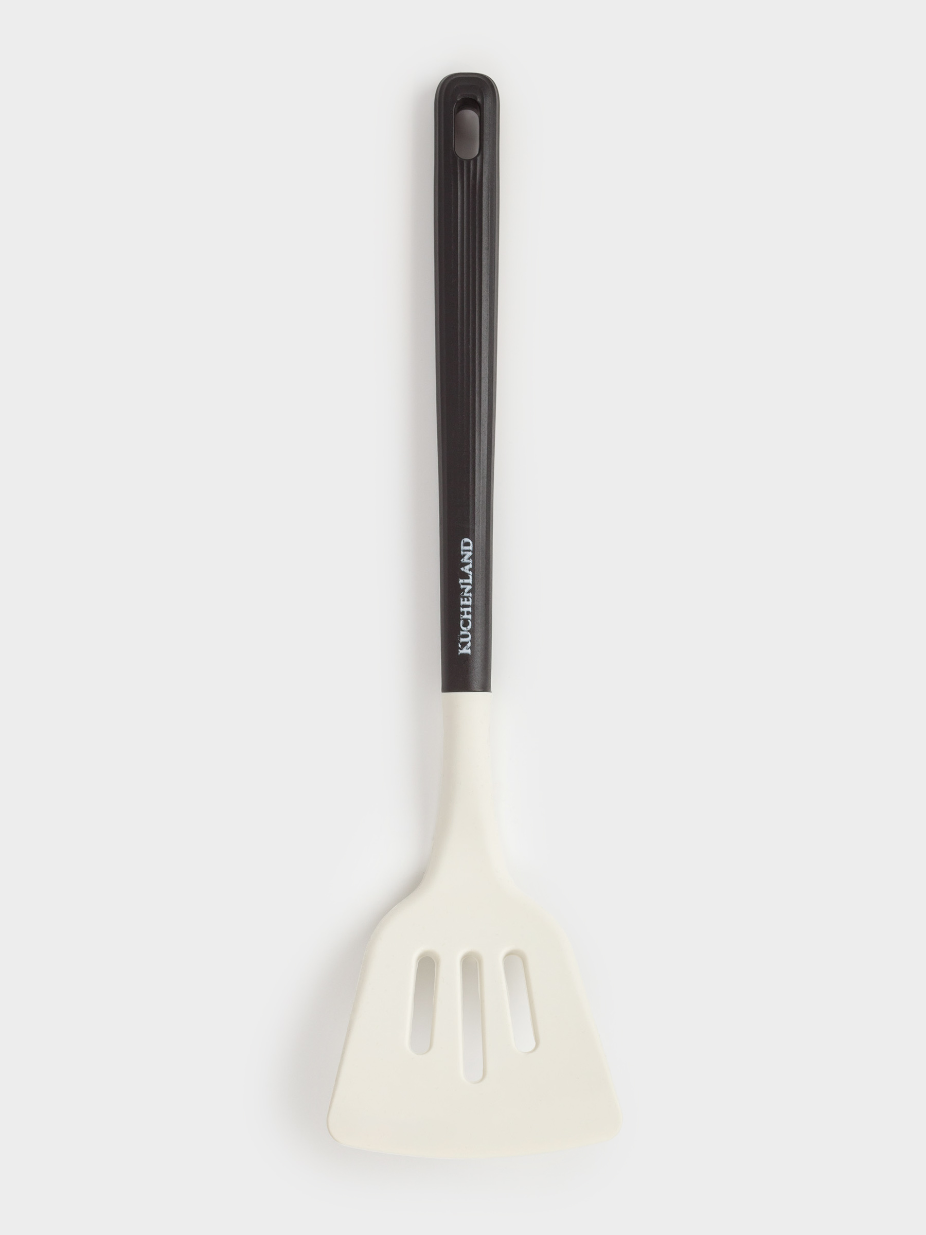 Лопатка, 32 см, с прорезями, силикон/пластик, бежево-черная, Service, image-0