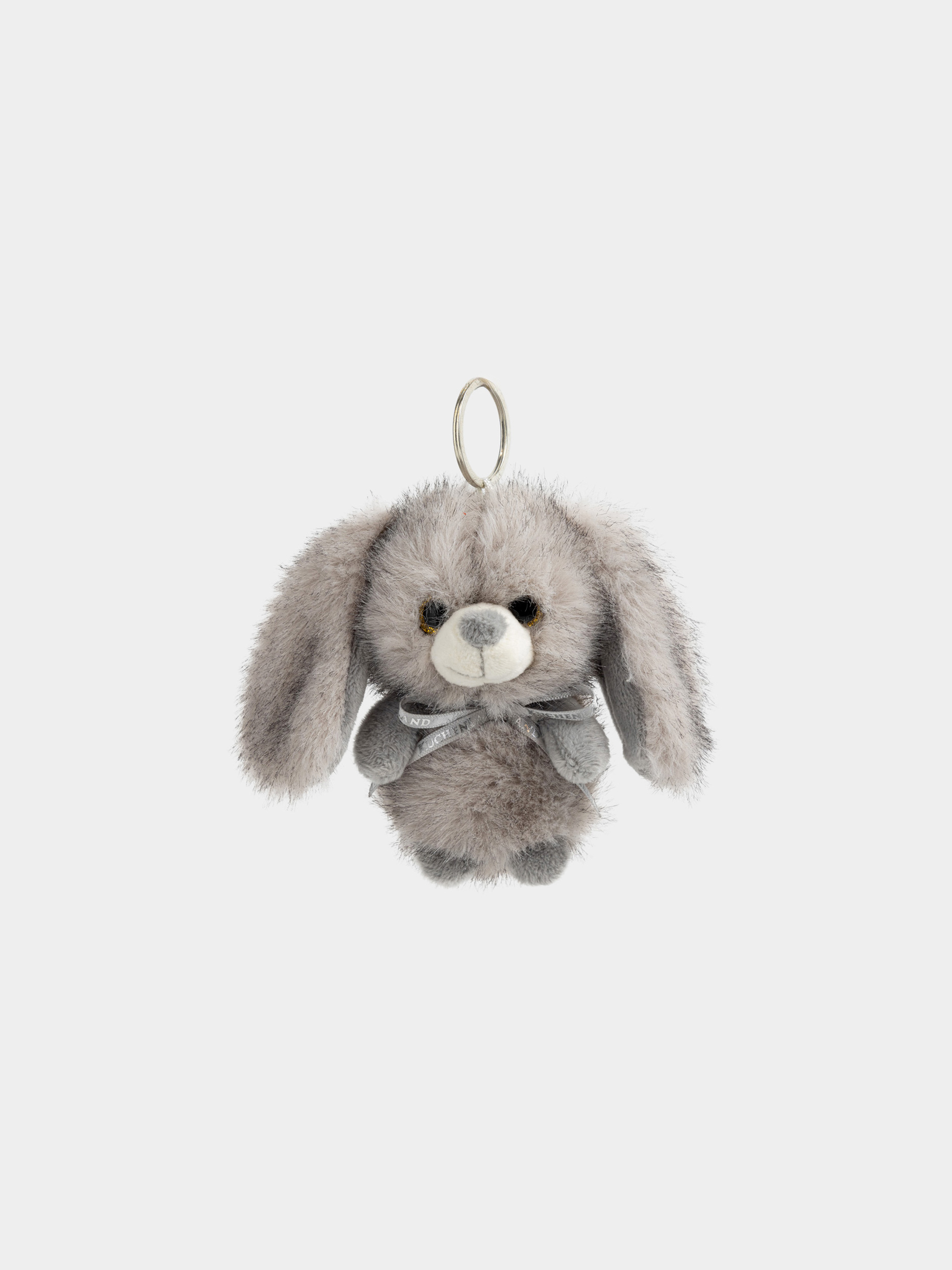 Брелок, 11 см, мягкий, полиэстер/металл, серый, Заяц, Rabbit
