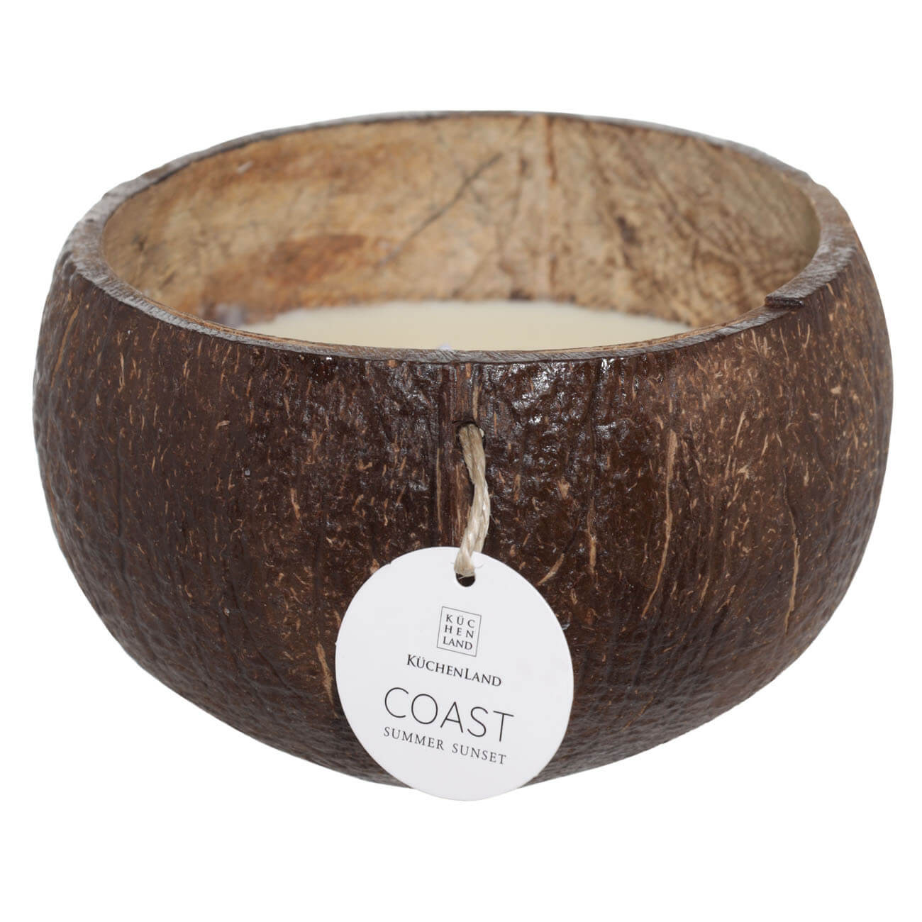 Свеча ароматическая, 8х12 см, в кокосовом подсвечнике, Summer Sunset, Coast