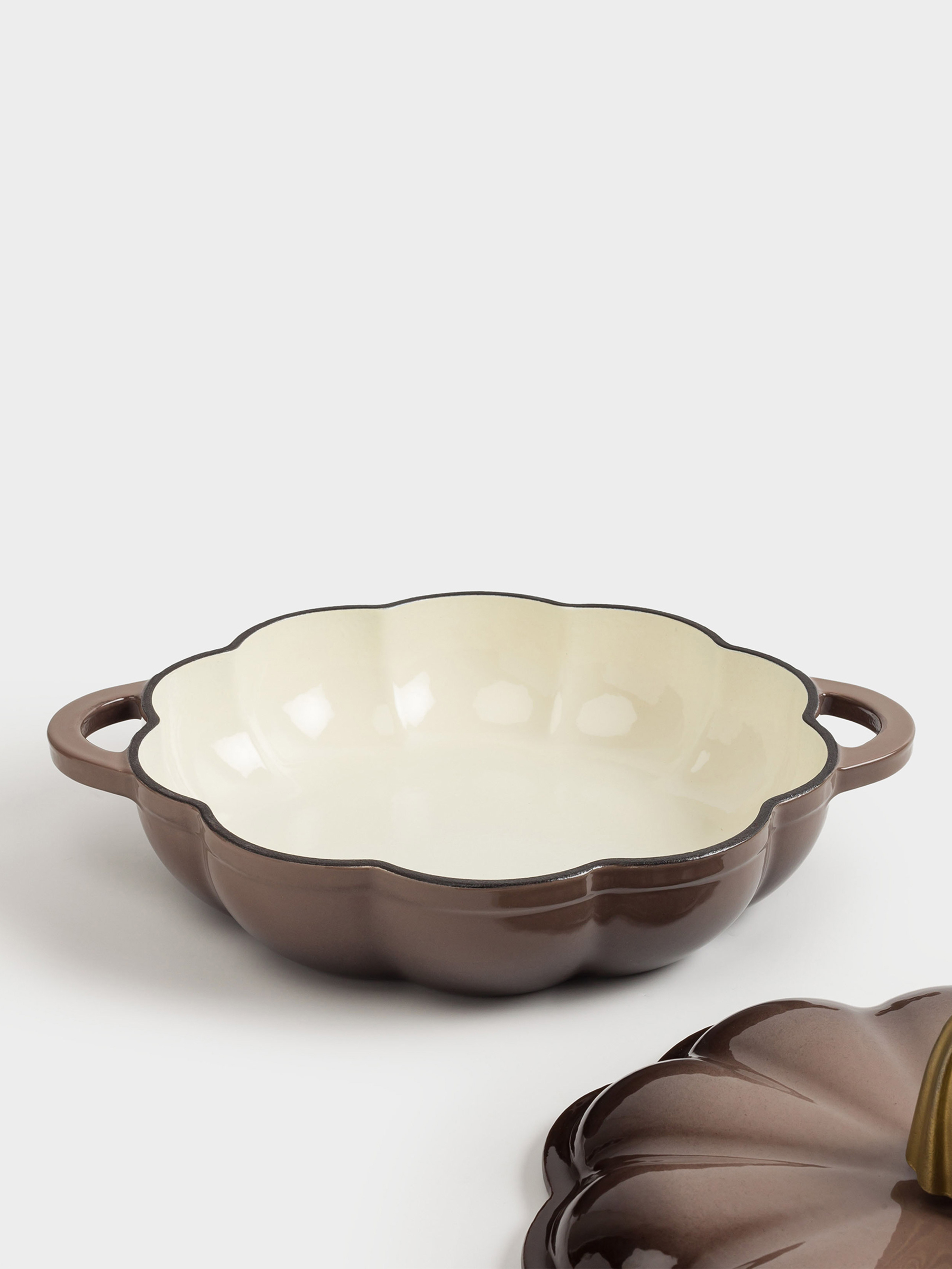 Сотейник, 26 см, 2,3 л, с крышкой, чугун, коричневый, Тыква, Gourd, image-6
