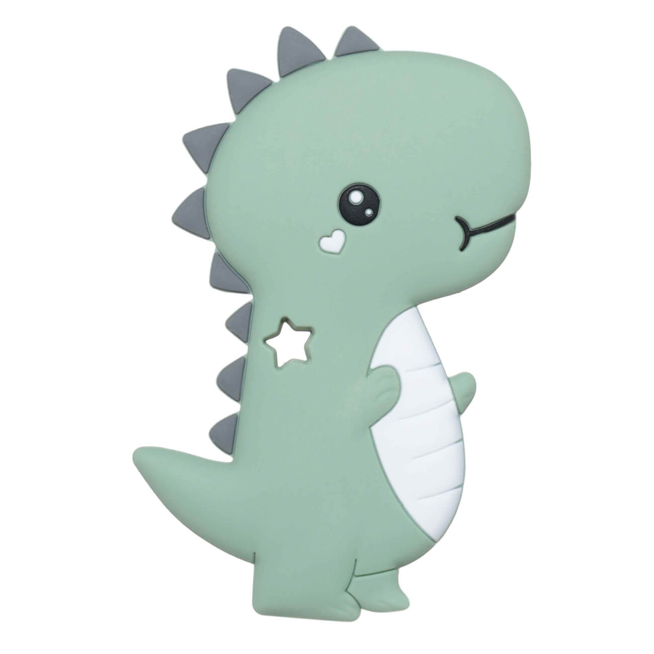 Игрушка-прорезыватель, 10 см, силикон, зеленый, Дракоша, Kiddy dragon прорезыватель игрушка силиконовый на держателе лисенок