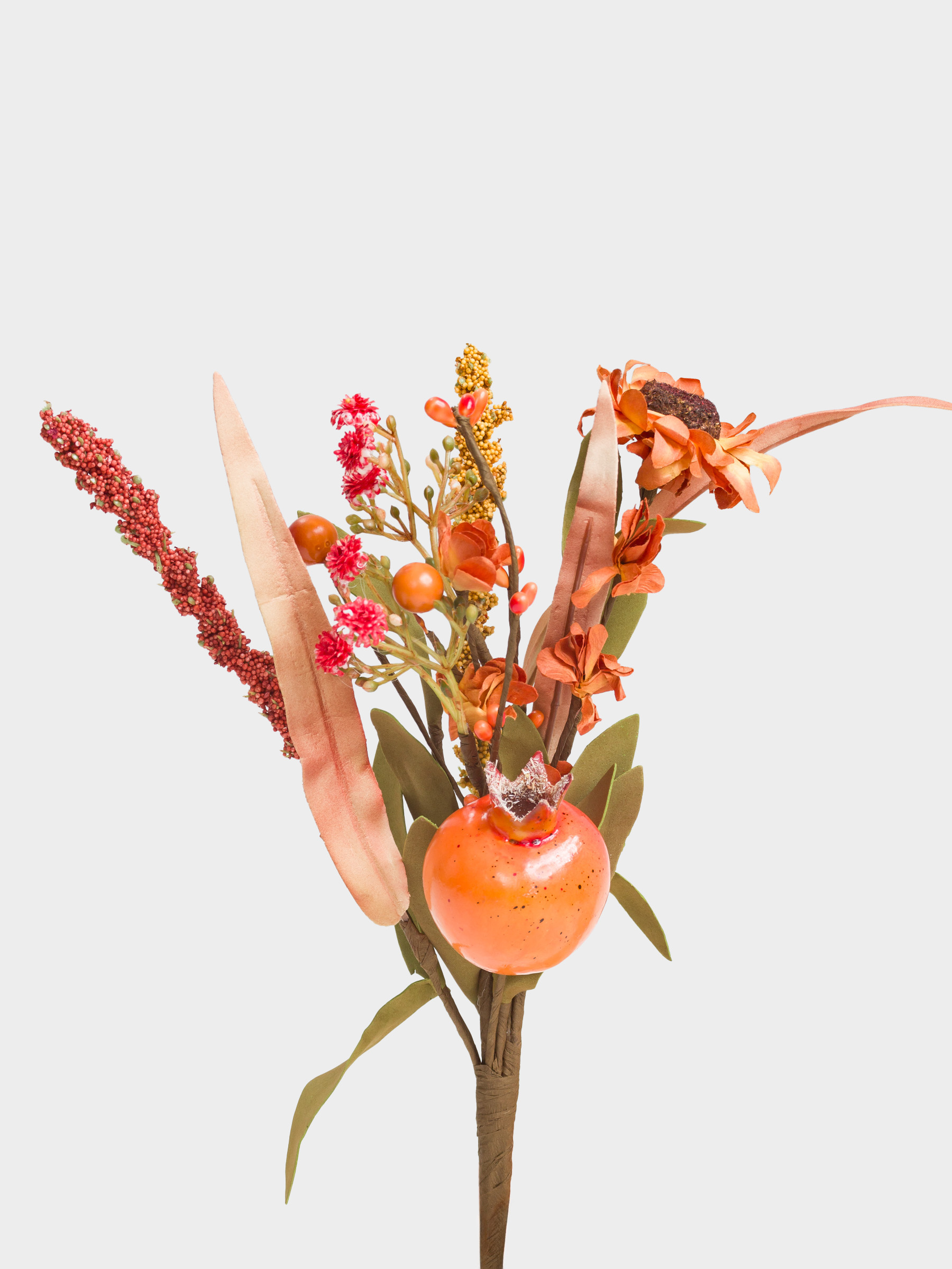 Ветка декоративная, 30 см, пенопласт/полиэстер, Гранат и цветы, Forest symphony decor, image-1