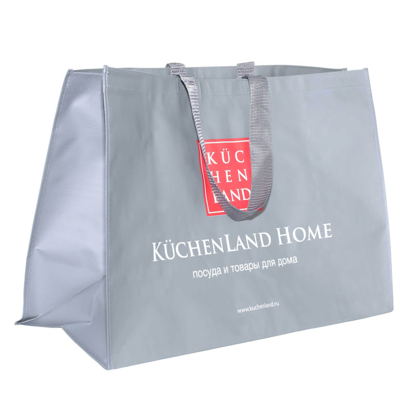 Сумка-шоппер, 60х40 см, серая, Kuchenland, Basic сумка шоппер текстильная марвел 35 1 40 5см серая