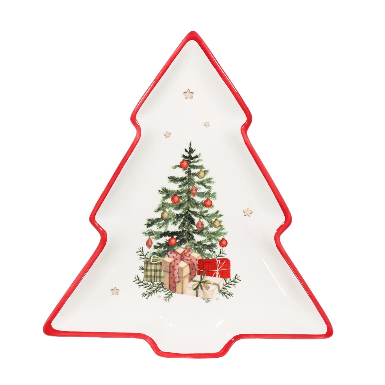

Блюдо, 31х27 см, керамика, Елка, Подарки под елкой, Christmas tree