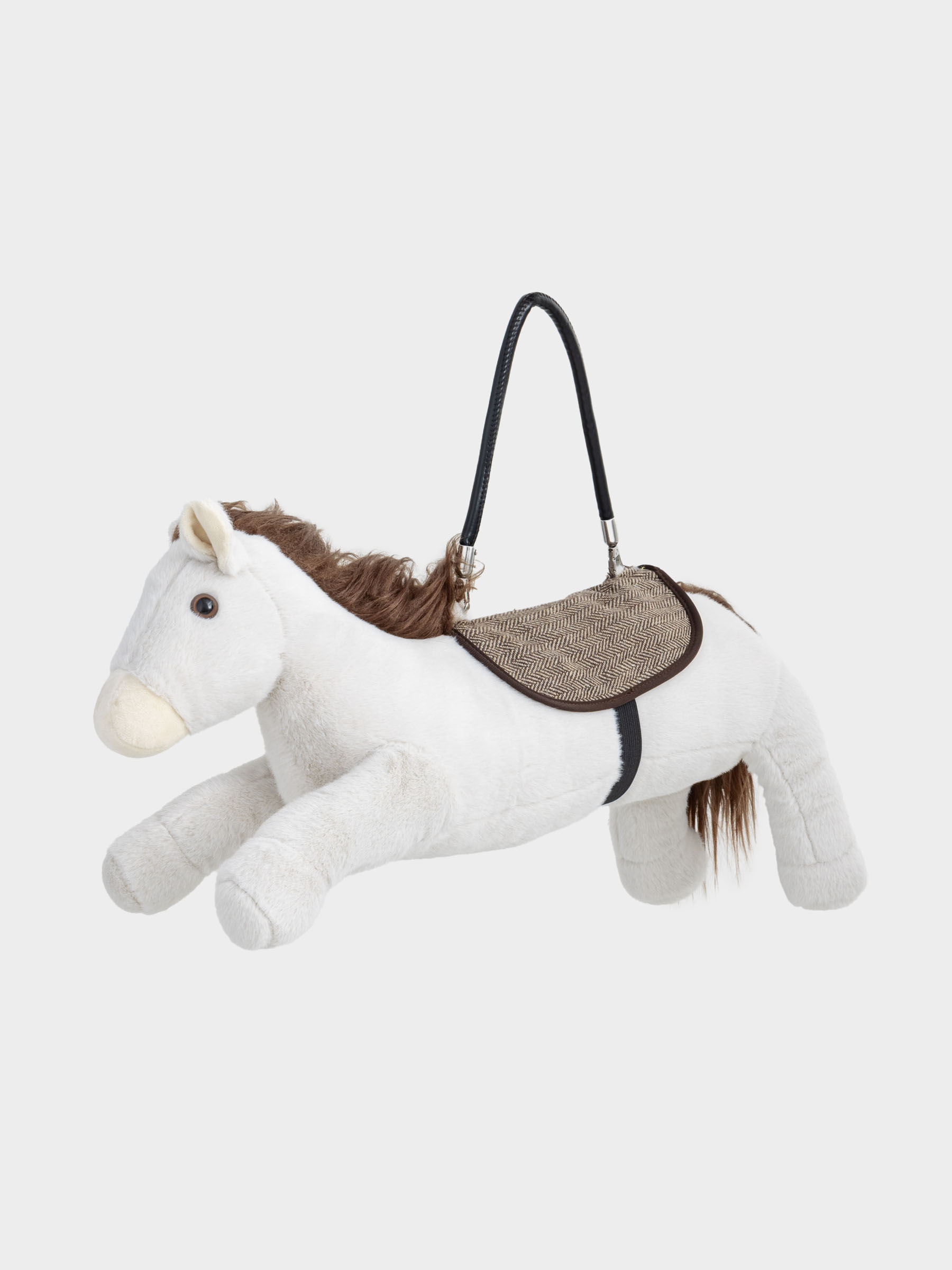 Игрушка, 60х30 см, мягкая, с ручкой, плюш, бежевая, Лошадь, Horse cute, image-3