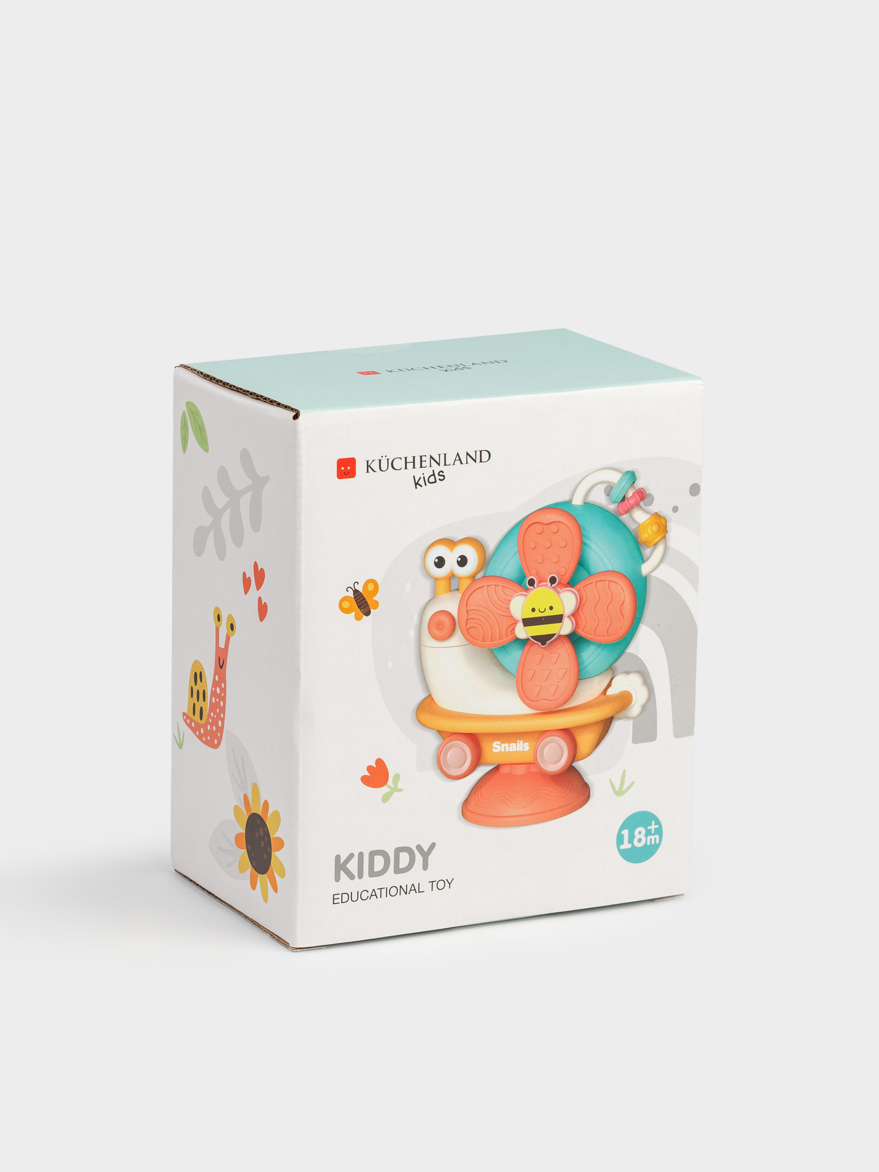 Игрушка развивающая, 12х15 см, пластик, цветная, Улитка на колесах, Kiddy, image-6
