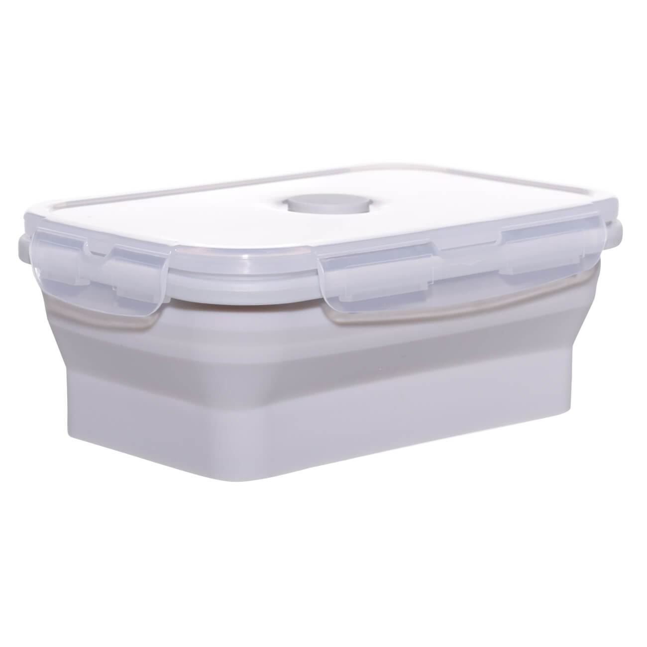 контейнер для еды tramp 900мл силикон 2 отсека с ловилкой оранжевый trc 090 Контейнер, 800 мл, складной, с клипсами, силикон/пластик, серый, Portable