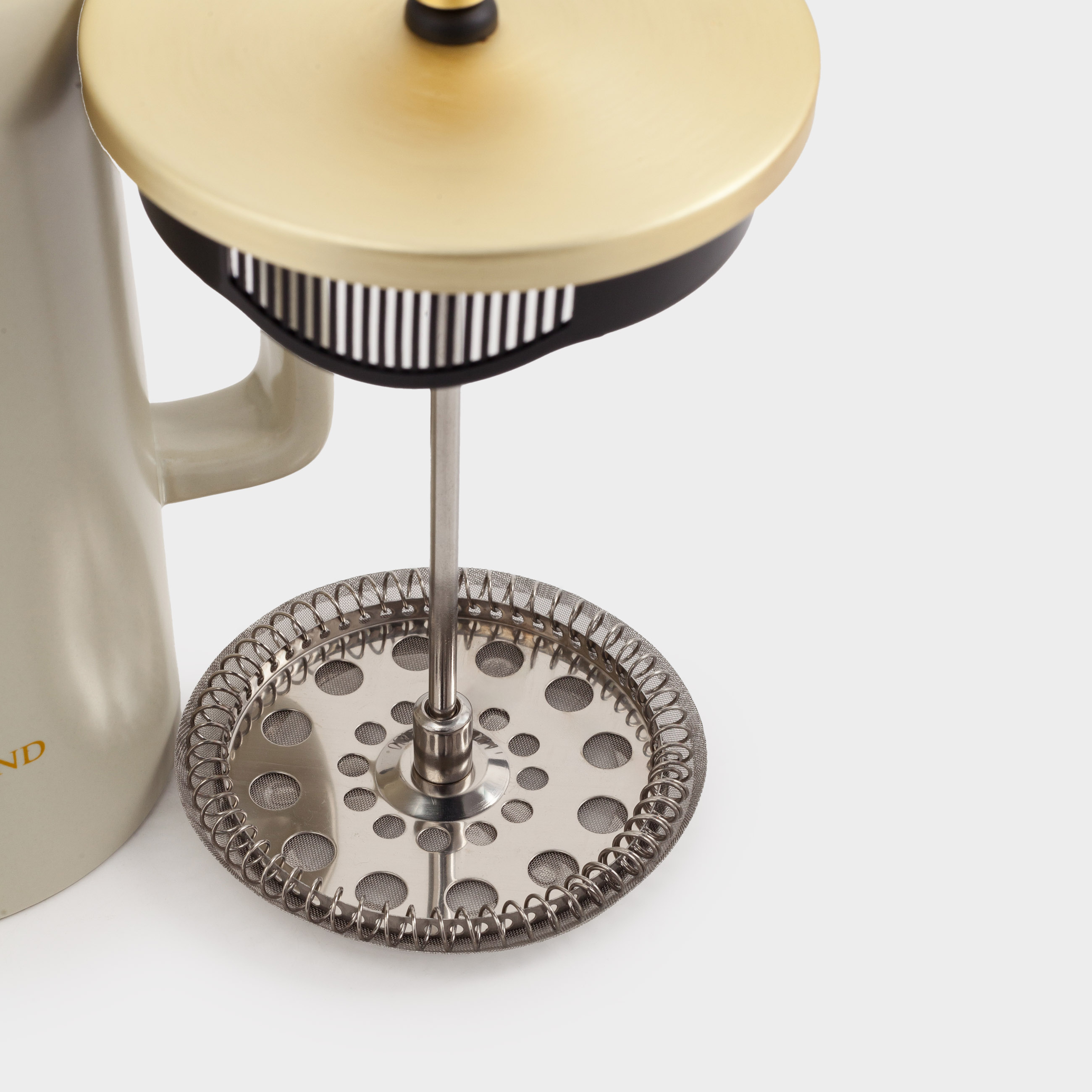 Френч-пресс, 700 мл, керамика/сталь, бежево-золотистый, Latte, image-3