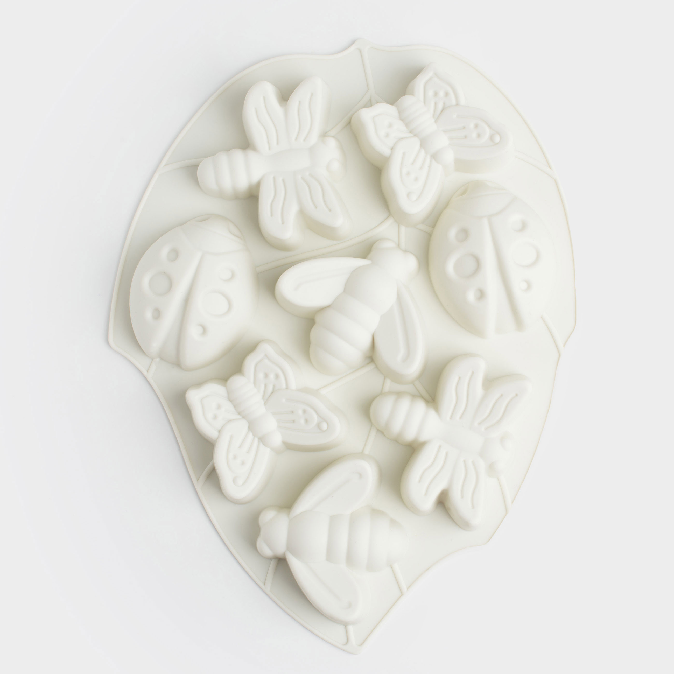 Форма для выпечки кексов 28х21 см 8 отд силикон молочная ПчелыБабочки Honey 990₽