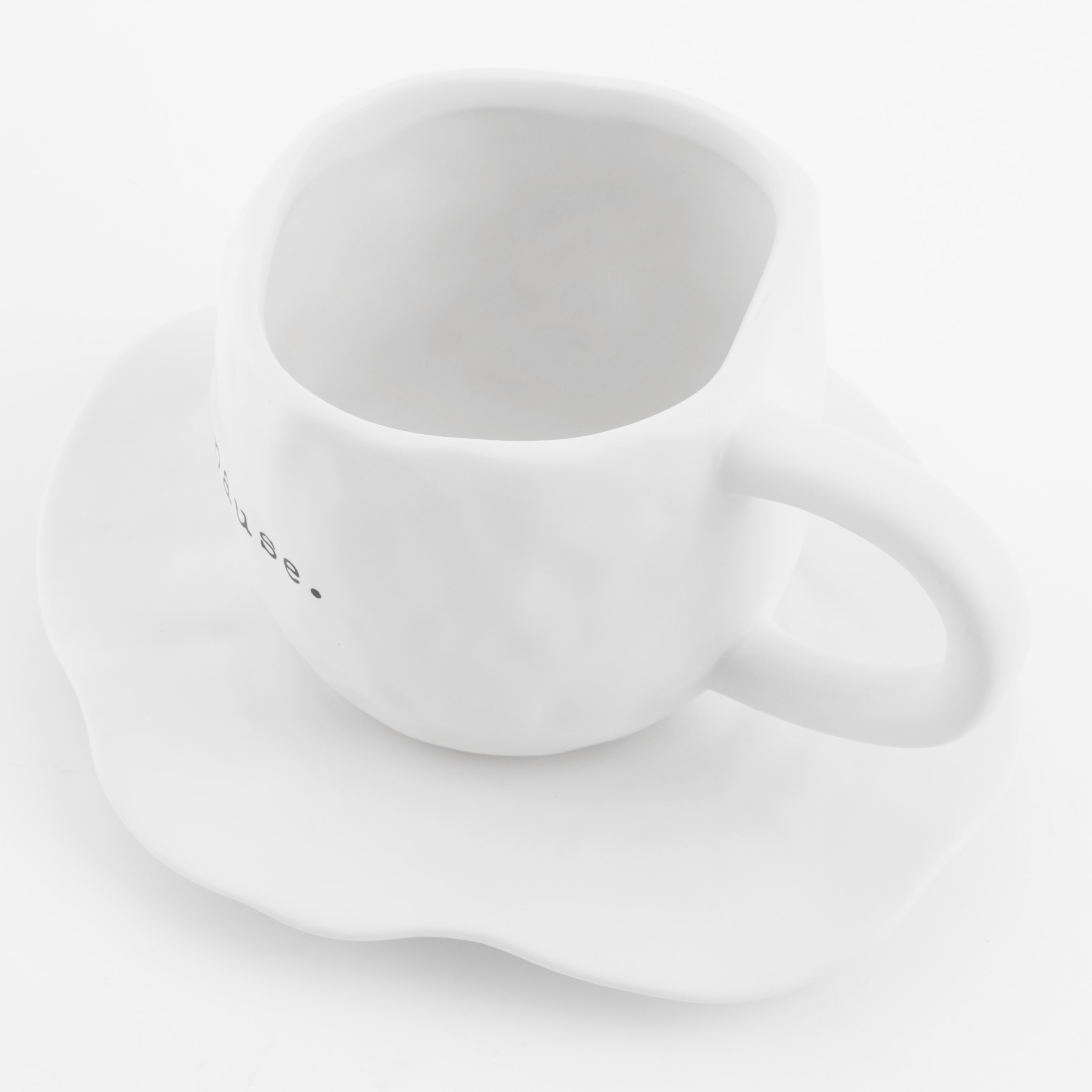Пара чайная, 1 перс, 2 пр, 420 мл, керамика, белая, Pause, Crumple font изображение № 3