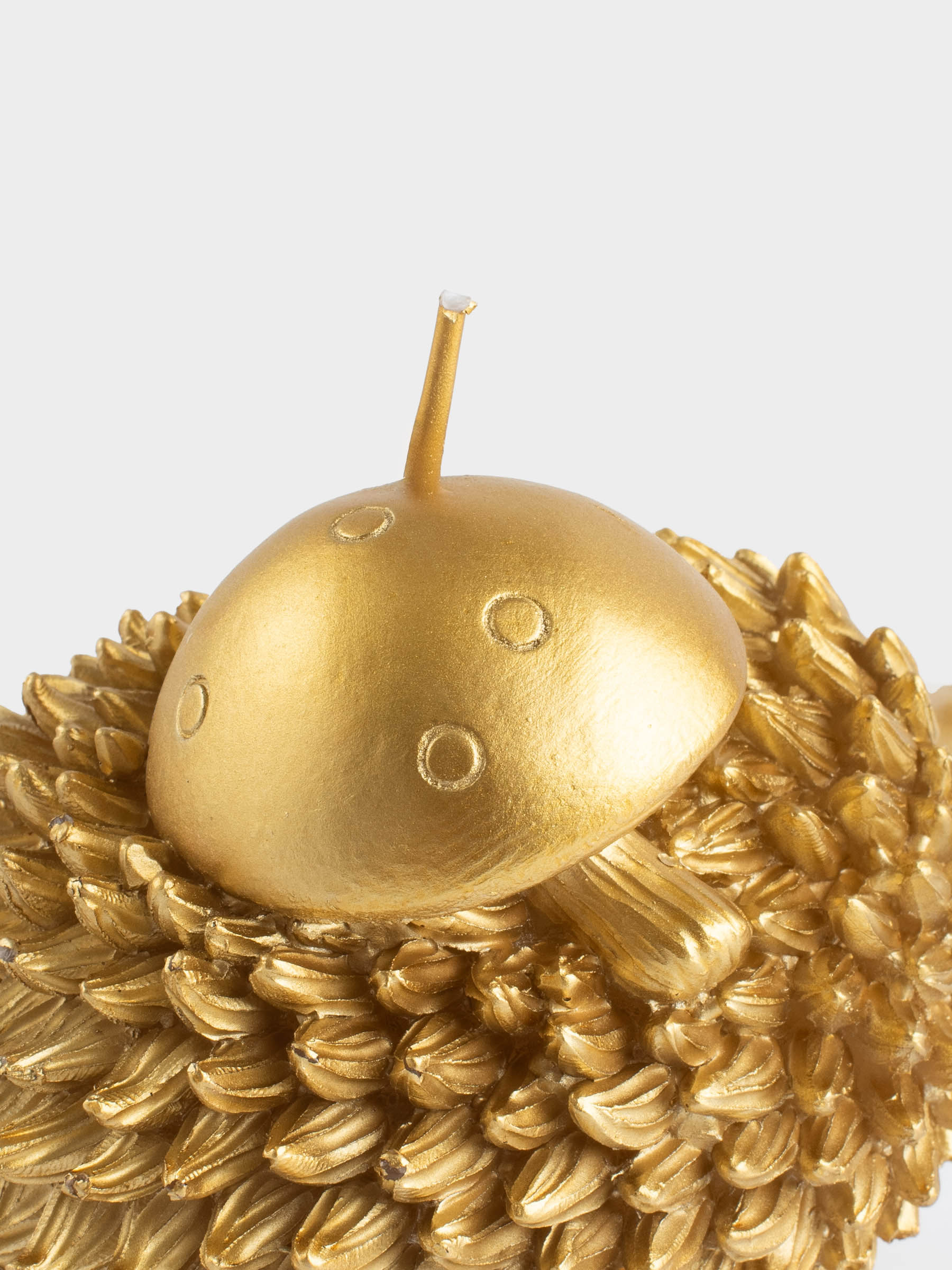 Свеча, 11x9 см, золотистая, Ежик с грибом, Golden glow, image-4