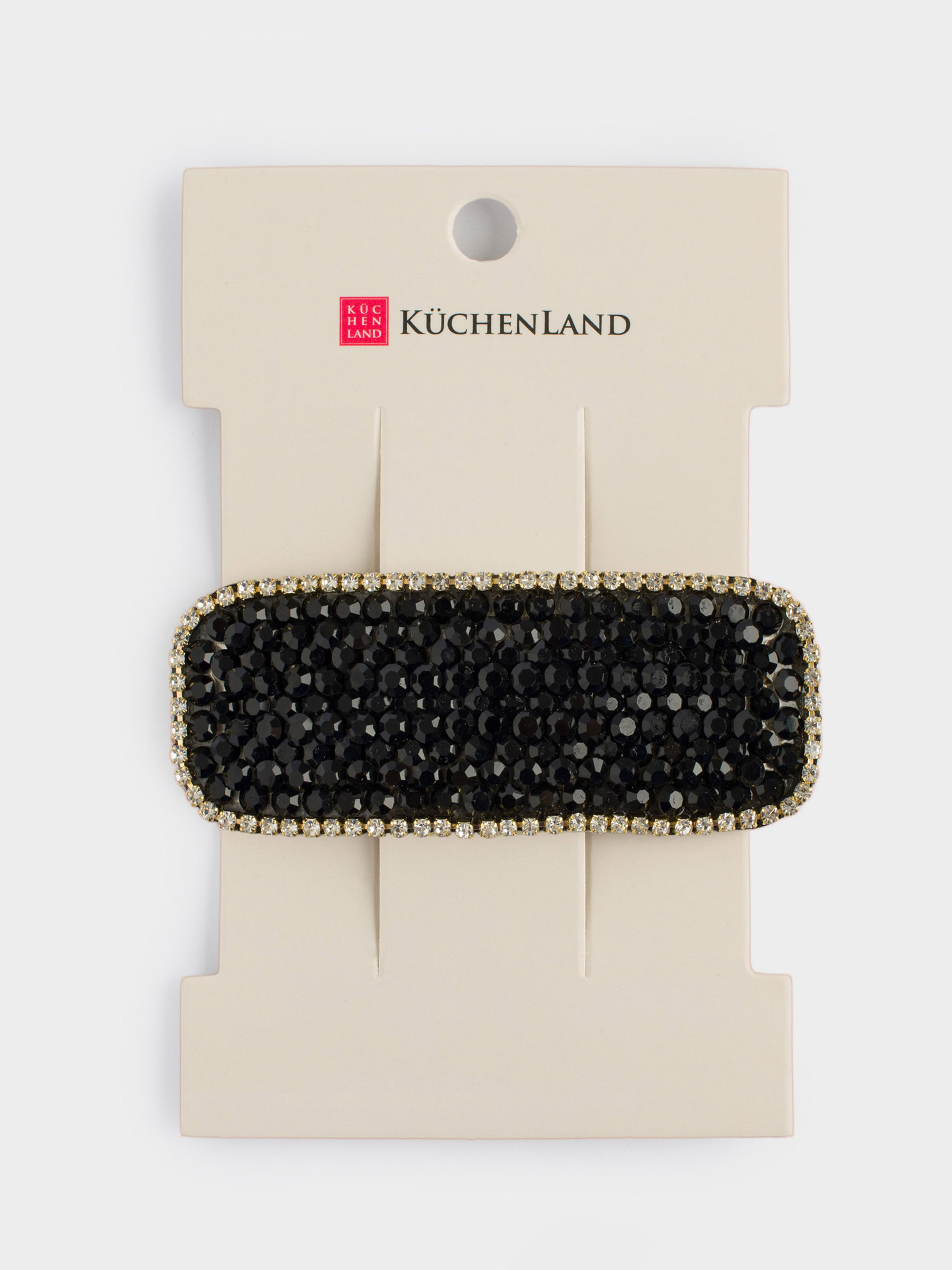 Заколка для волос, 7 см, акрил/металл, черная, Jewelry black