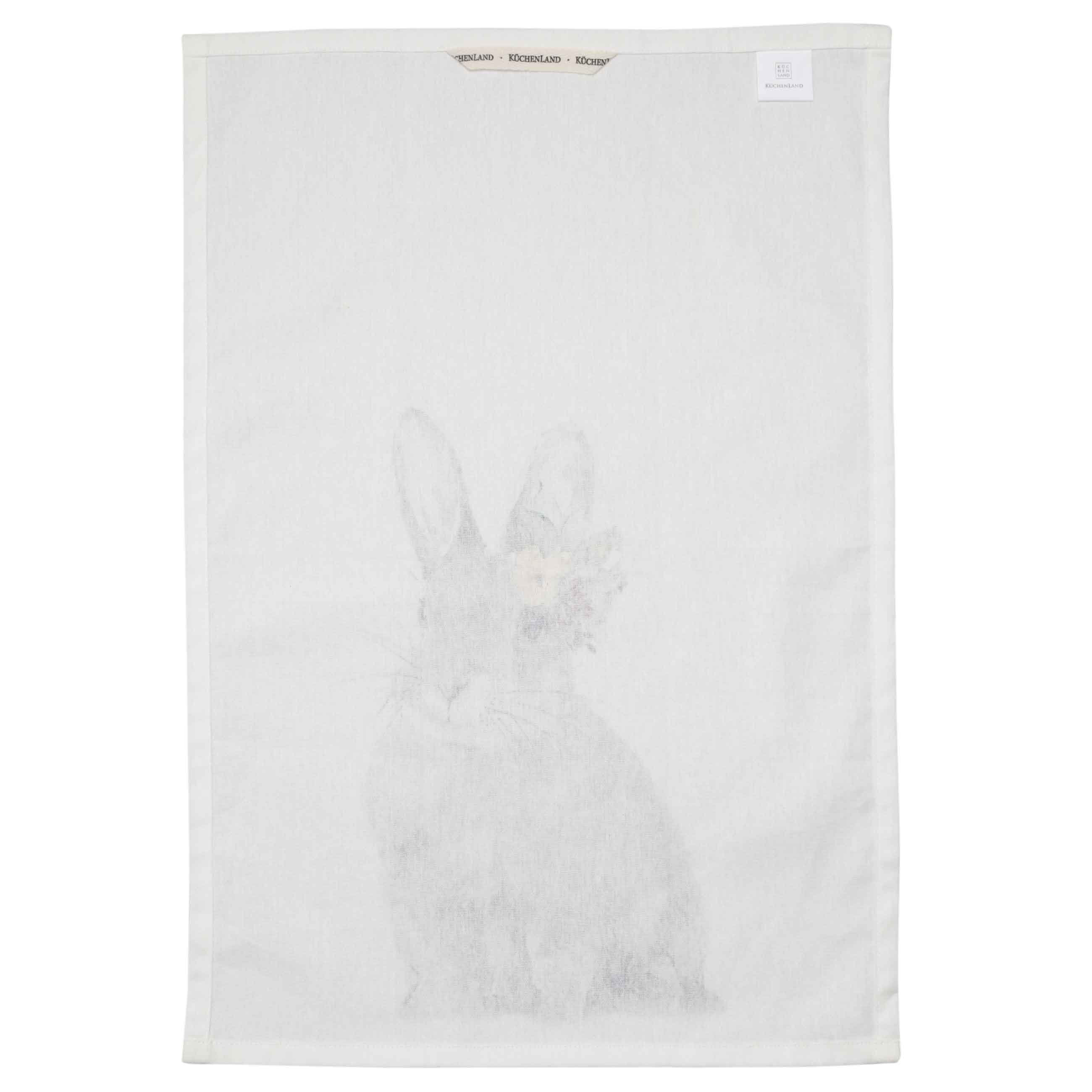Полотенце кухонное, 40x60 см, хлопок, белое, Кролик, Natural Easter изображение № 4
