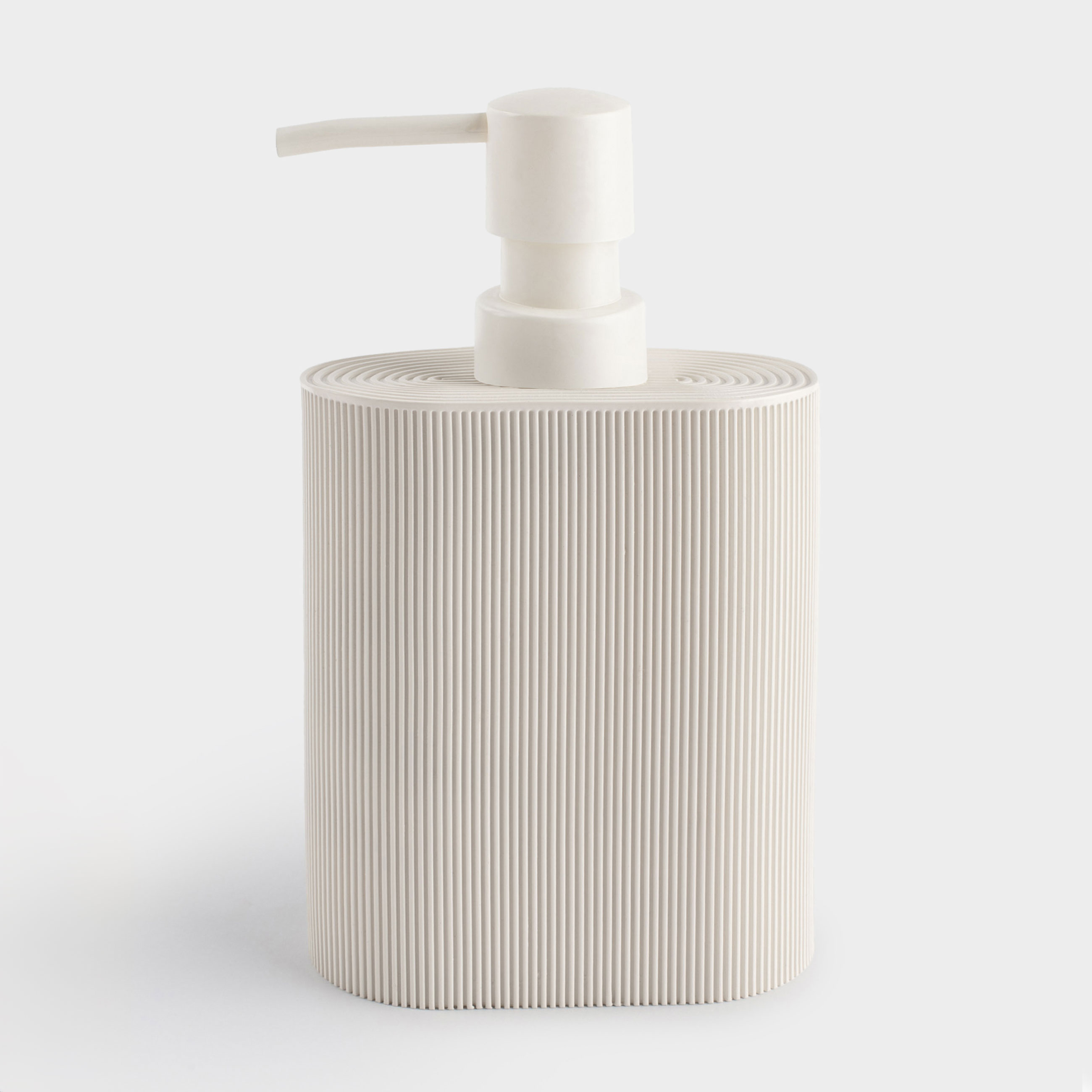 Диспенсер для жидкого мыла, 320 мл, полирезин/пластик, молочный, White stripes