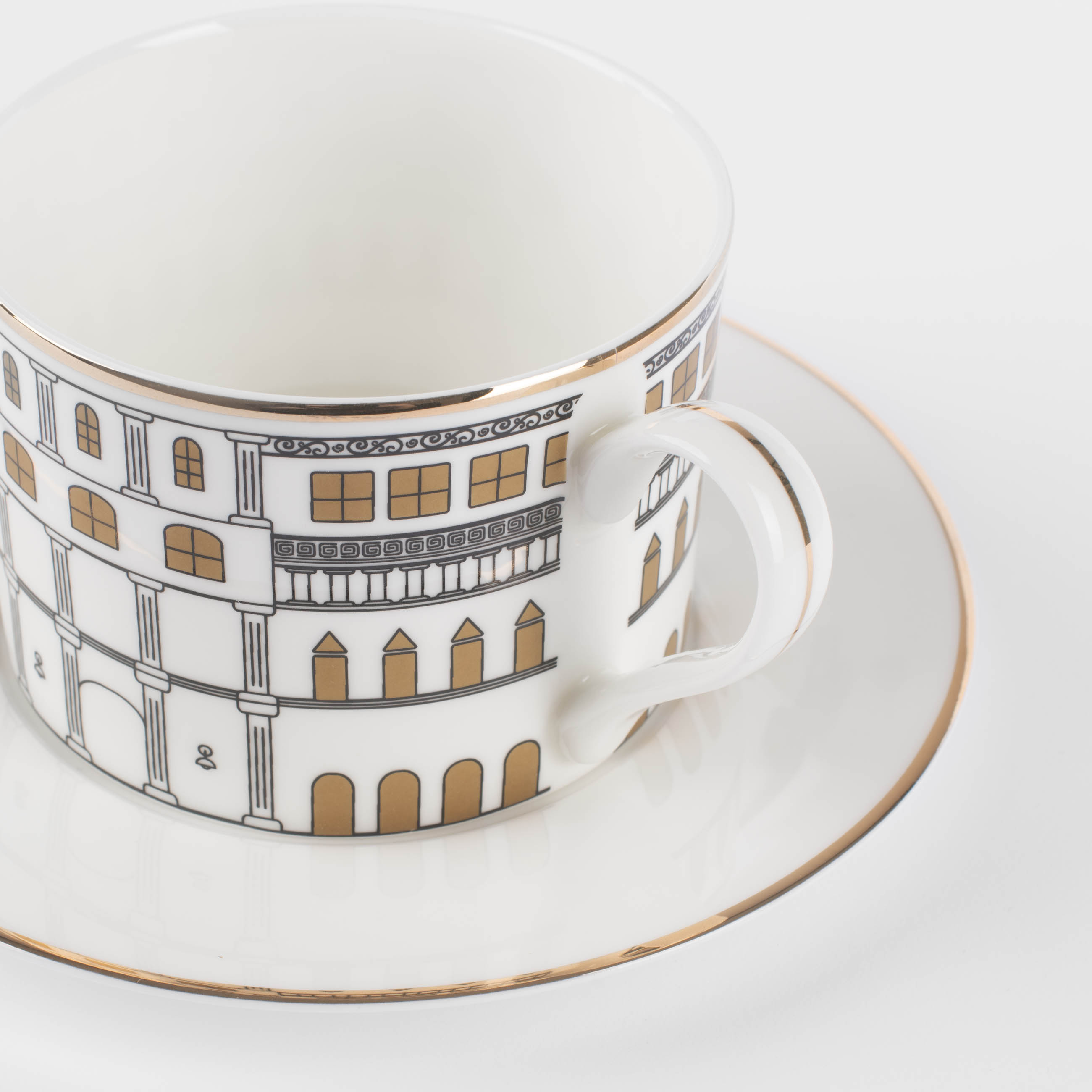 Пара чайная, 1 перс, 2 пр, 330 мл, фарфор F, белая, с золотистым кантом, Дом, House изображение № 3