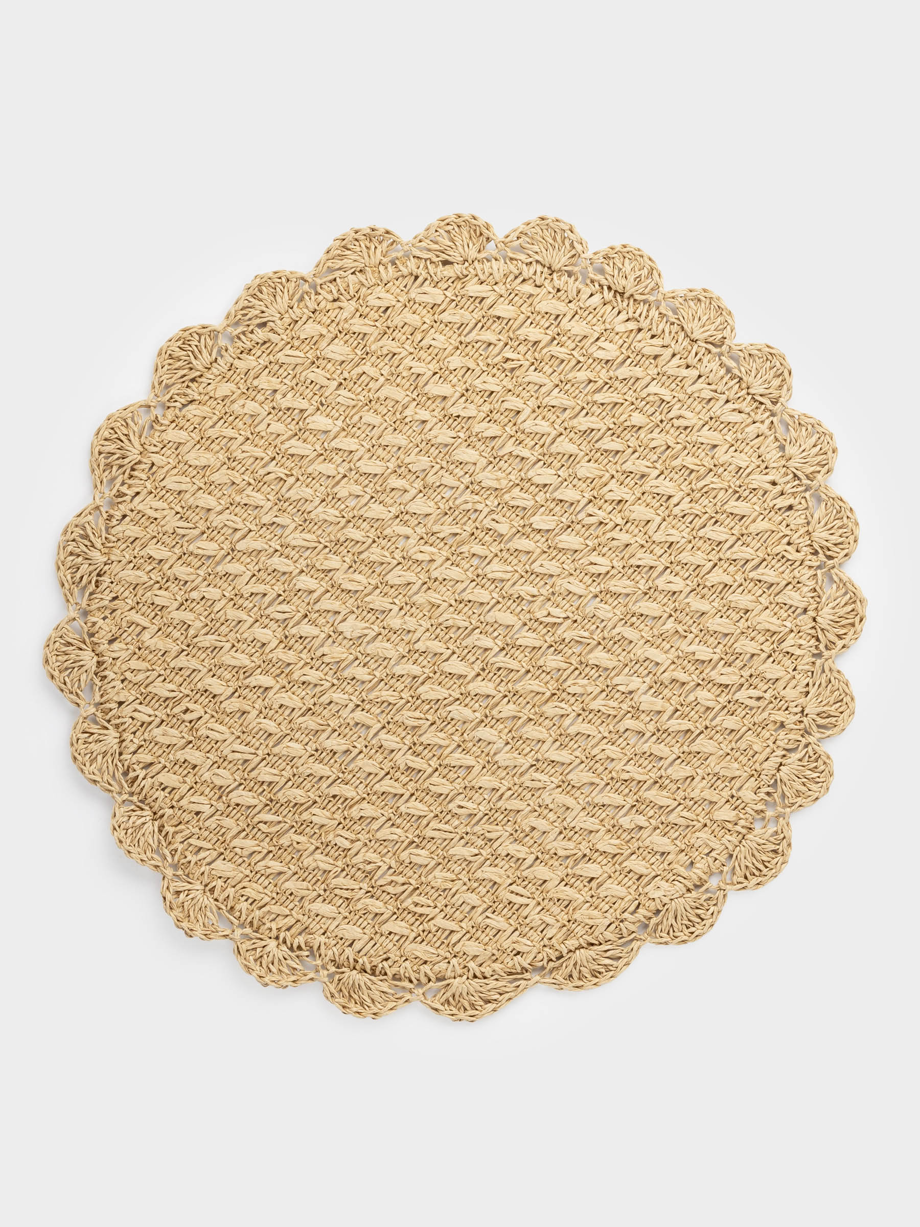 Салфетка под приборы, 38 см, целлюлоза, круглая, бежевая, Straw