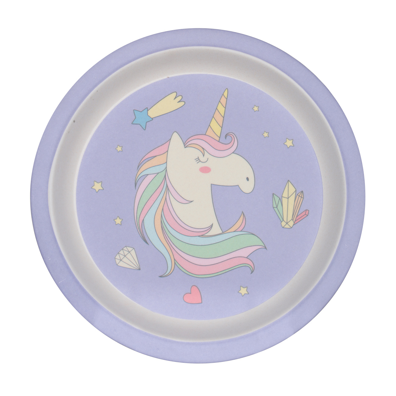 

Тарелка закусочная, детская, 21 см, бамбук, сиреневая, Единорог, Unicorn